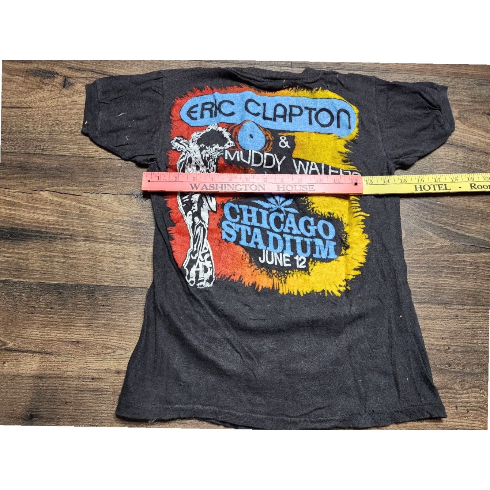 Vintage VINTAGE 70s Eric Clapton Muddy Waters Concert T Shirt Black XS Distressed Fantasy Screen Stars Cotton Size US XS / EU 42 / 0 - 4 Thumbnail