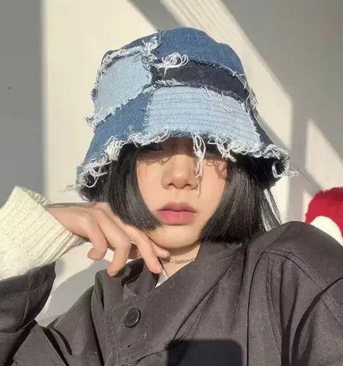 Japanese Brand Patchwork Denim Bucket Hats Size ONE SIZE - 2 Thumbnail
