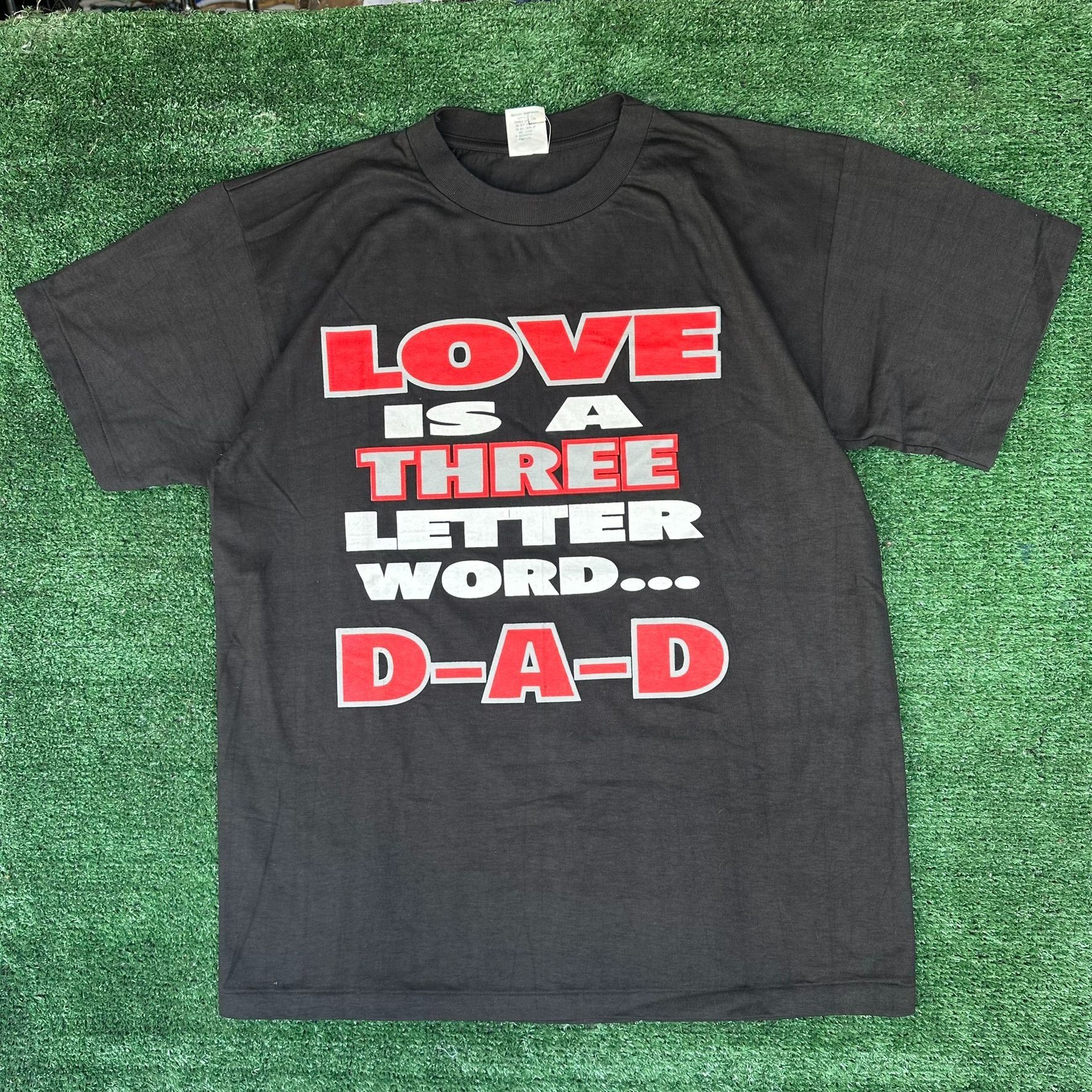 Vintage Vintage 90s Love Dad Father Humor T-Shirt Single Stitch Blac Size US L / EU 52-54 / 3 - 1 Thumbnail
