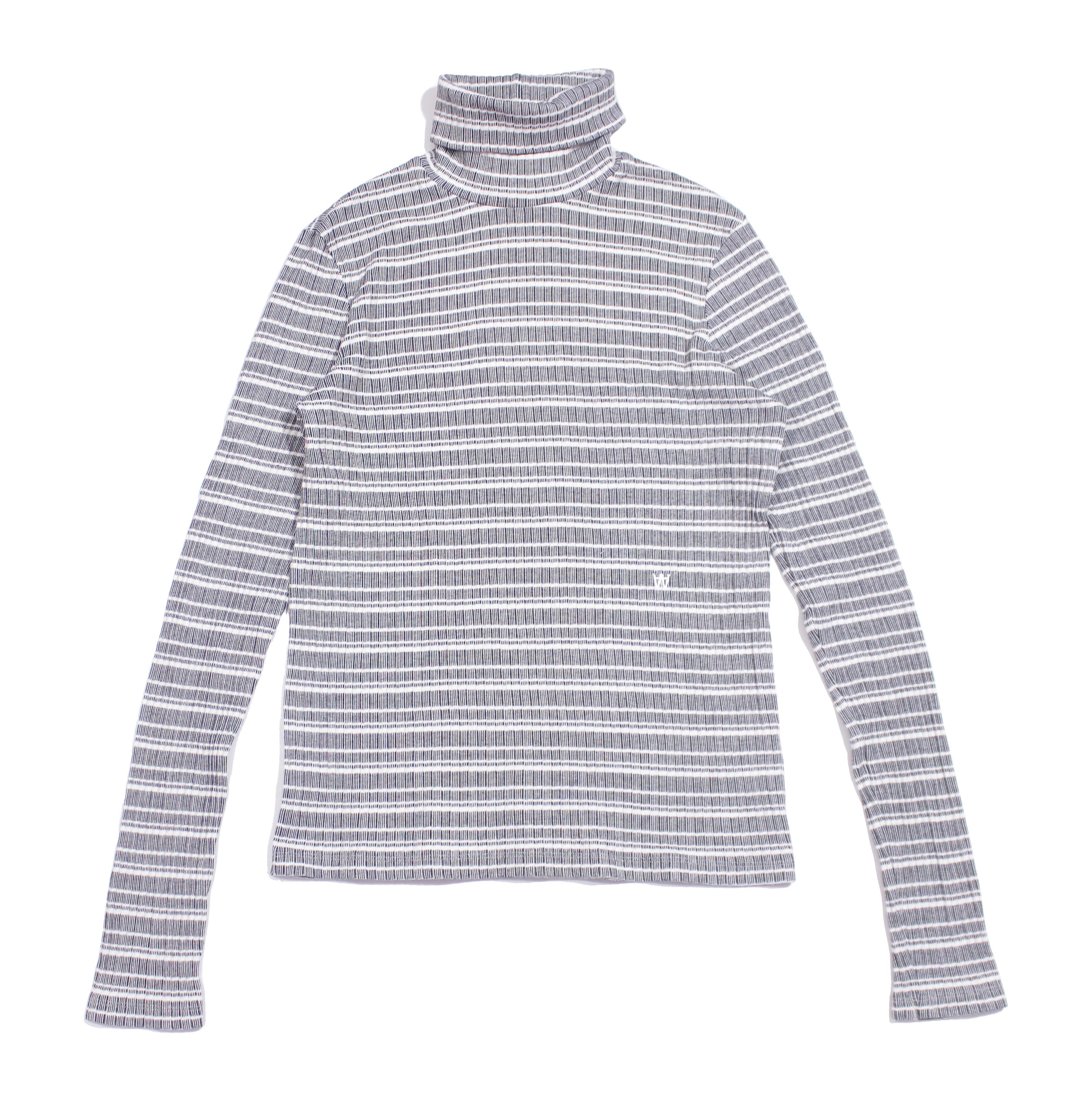 Wood Wood Logo Striped Turtleneck Size L / US 10 / IT 46 - 1 Thumbnail