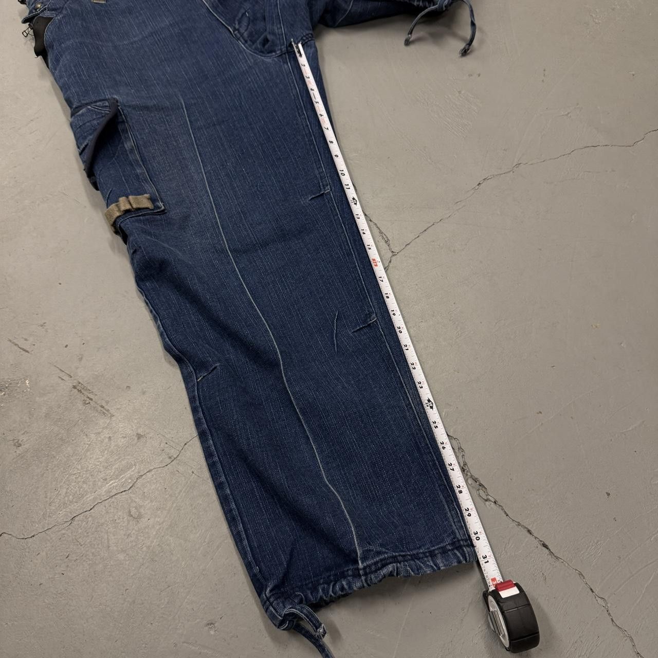Vintage Y2K Raw Blue Baggy Cargo Jeans Military Style 42 x 31 Size US 42 / EU 58 - 7 Thumbnail