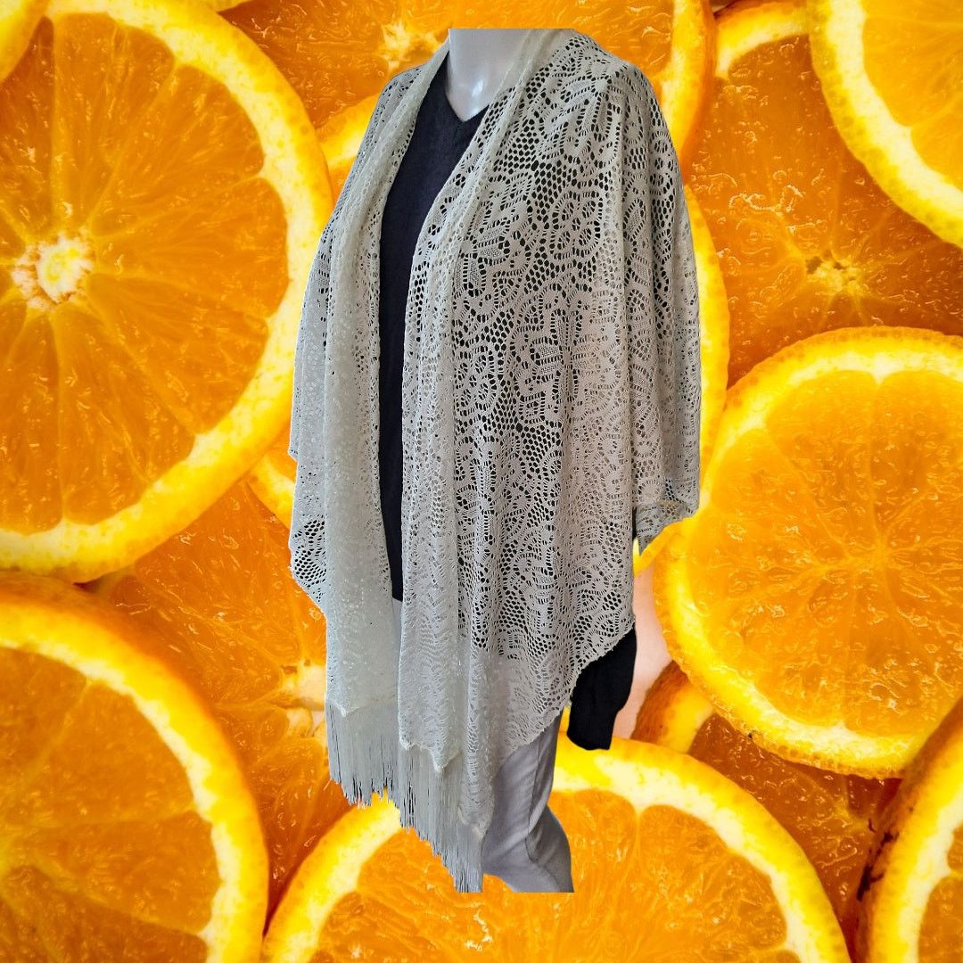 Other White Crochet Doily Open Front Cape Size OSFM Size ONE SIZE - 5 Thumbnail
