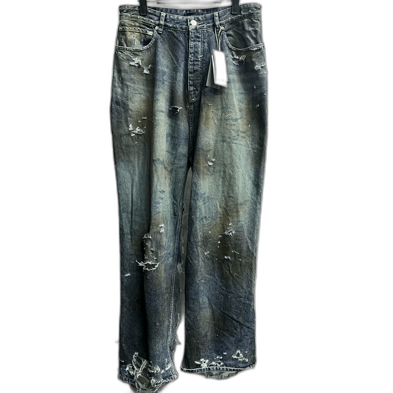 Balenciaga Distressed Blue Wash Denim Pants-2505