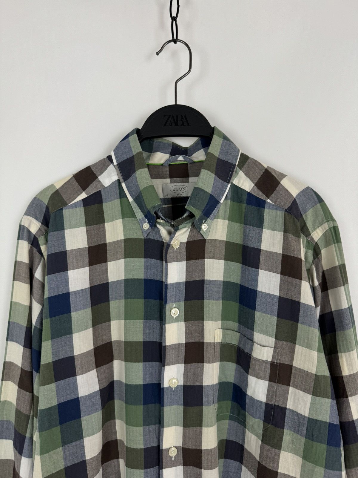 Eton Eton Check Pocket Slim Fit Shirt Size US L / EU 52-54 / 3 - 2 Thumbnail