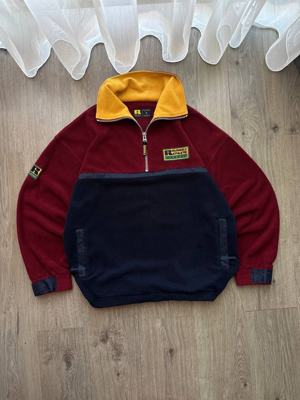 Russell Athletic × Vintage Vintage 90’s Russell Athletic 1/4 Zip Fleece Jacket Logo Size US XL / EU 56 / 4 - 2 Thumbnail