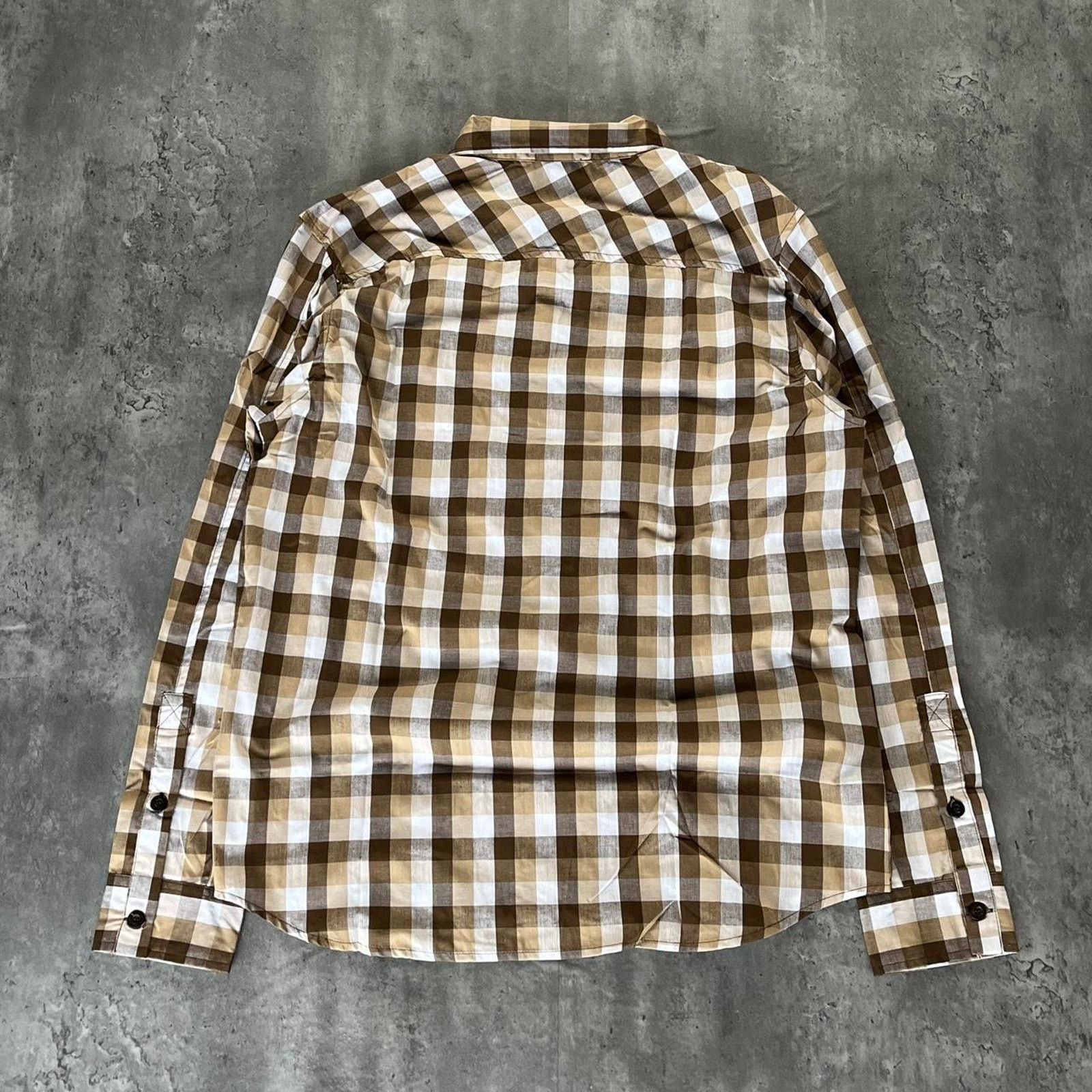 Japanese Brand × Vintage Crazy Vintage Y2K Baggy RK ICON Brown & Cream Flannel Shirt Size US XL / EU 56 / 4 - 2 Thumbnail