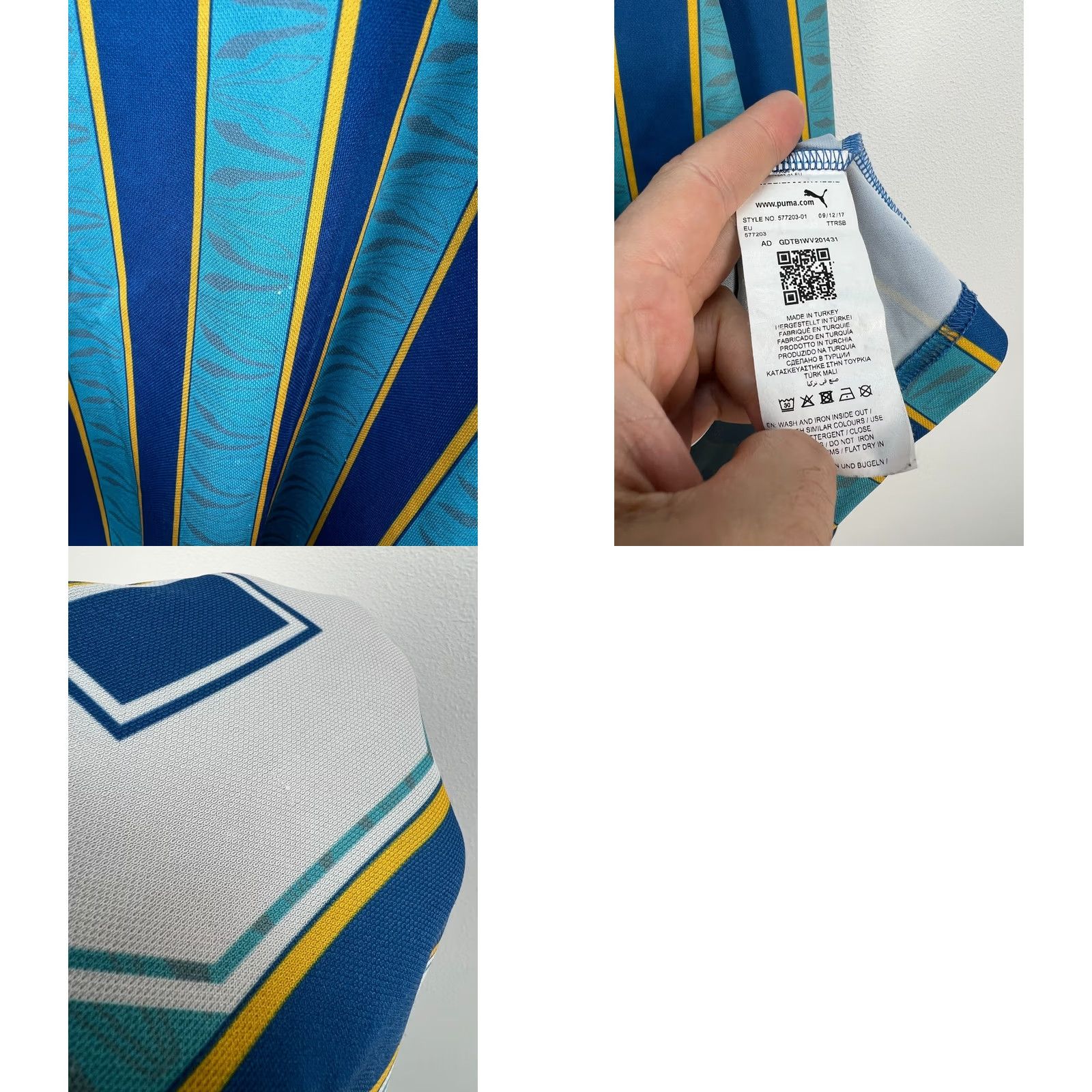 Puma Puma Striped Long Sleeve Polo Shirt AW17 This Is Not a Football Jersey M Mens Multicolor Logo Shirt Size US M / EU 48-50 / 2 - 8 Thumbnail