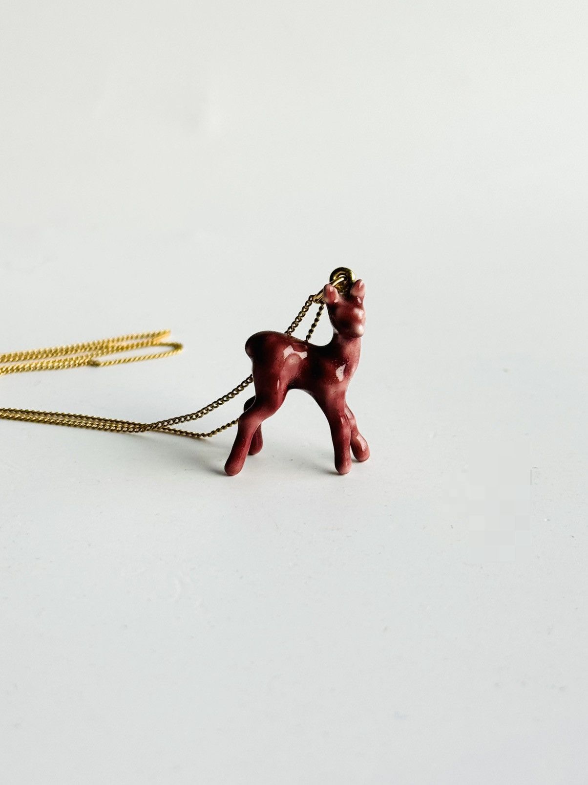 Celine Celine F/W 2015 Hind enamel deer necklace Philo era Size ONE SIZE - 4 Thumbnail