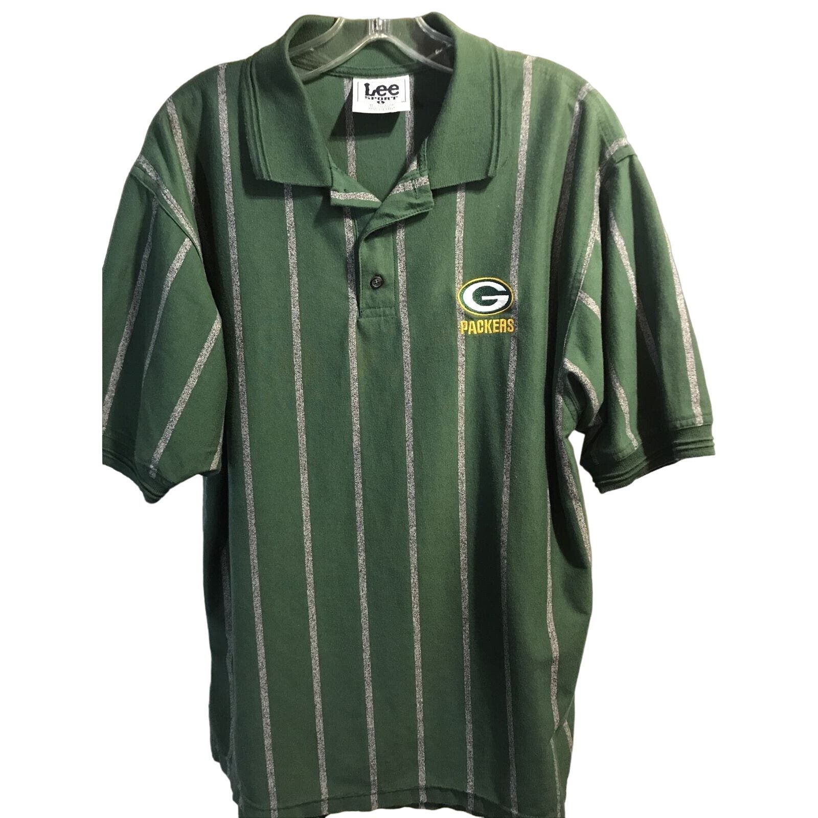 Lee Lee Sport Vintage Men’s L Green Bay Striped Cotton Poly Polo Size US L / EU 52-54 / 3 - 1 Thumbnail