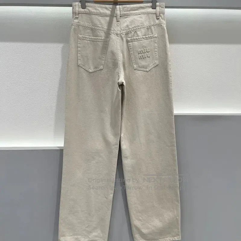 Miu Miu Miu Miu Beige Logo Cotton Denim Pants . Size 28" / US 6 / IT 42 - 2 Thumbnail