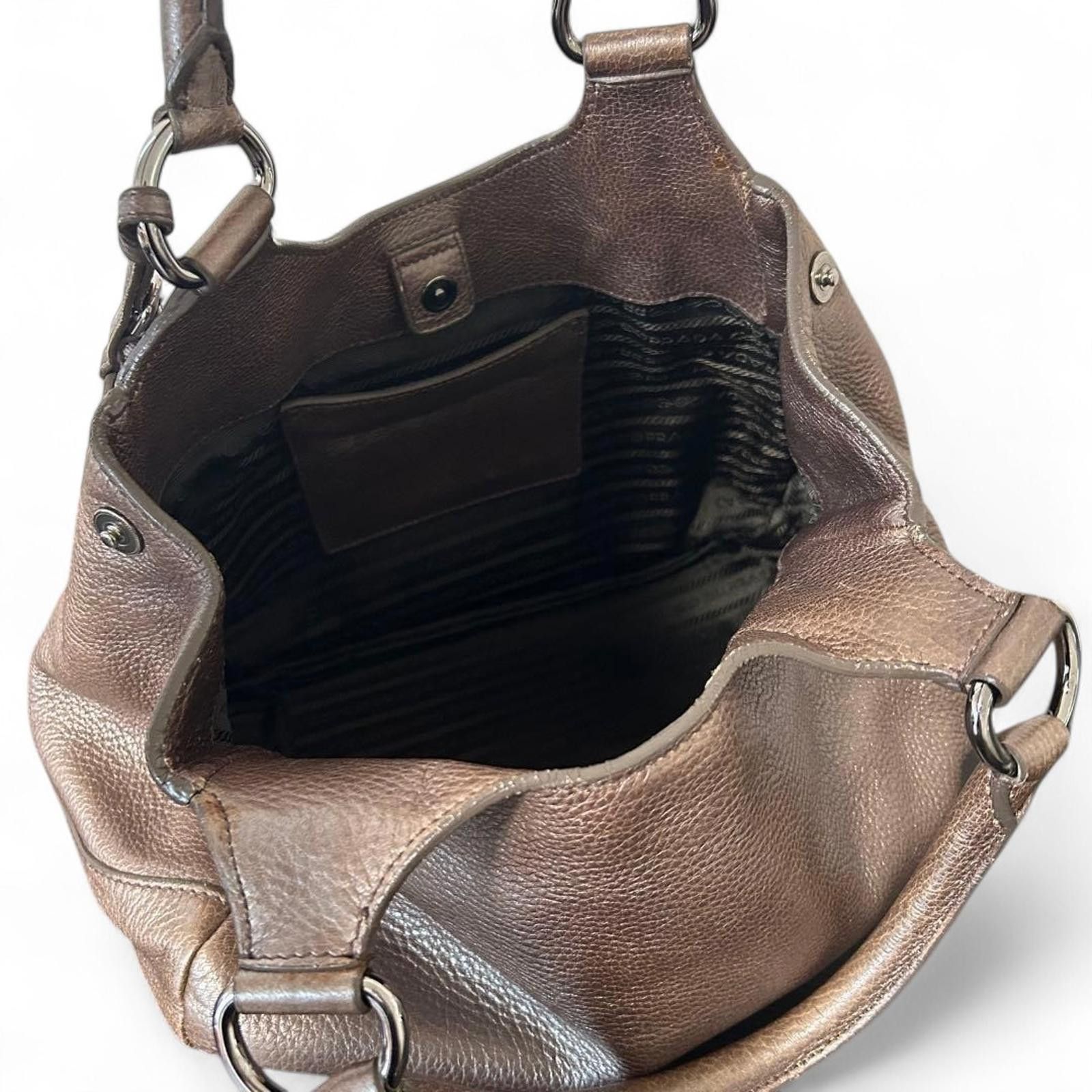 Prada Prada - Brown Leather Handbag Front Pocket Size ONE SIZE - 7 Thumbnail
