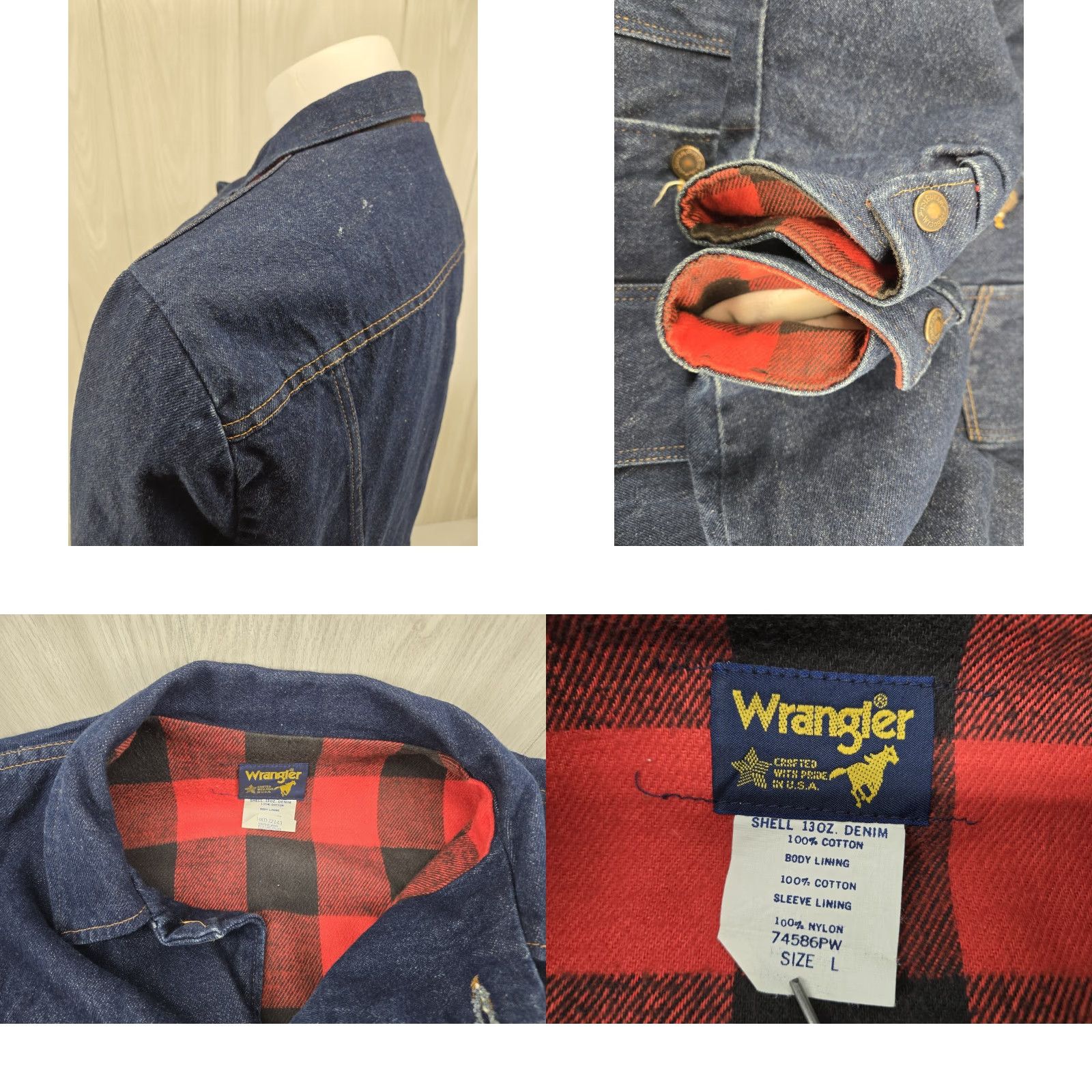 Wrangler VINTAGE Wrangler Denim Trucker Jacket Men’s LARGE USA Made Blue 80s Lined Cotton Jacket Size US L / EU 52-54 / 3 - 9 Thumbnail