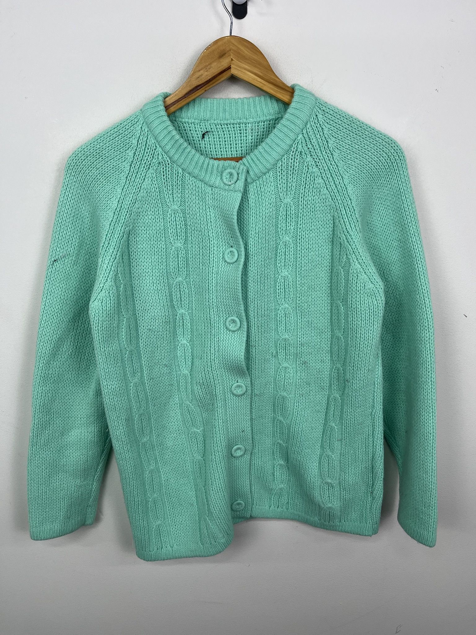 Vintage Vintage 90's Knit Mint Green Button Up Grandma Sweater Size S Size US S / EU 44-46 / 1 - 1 Thumbnail