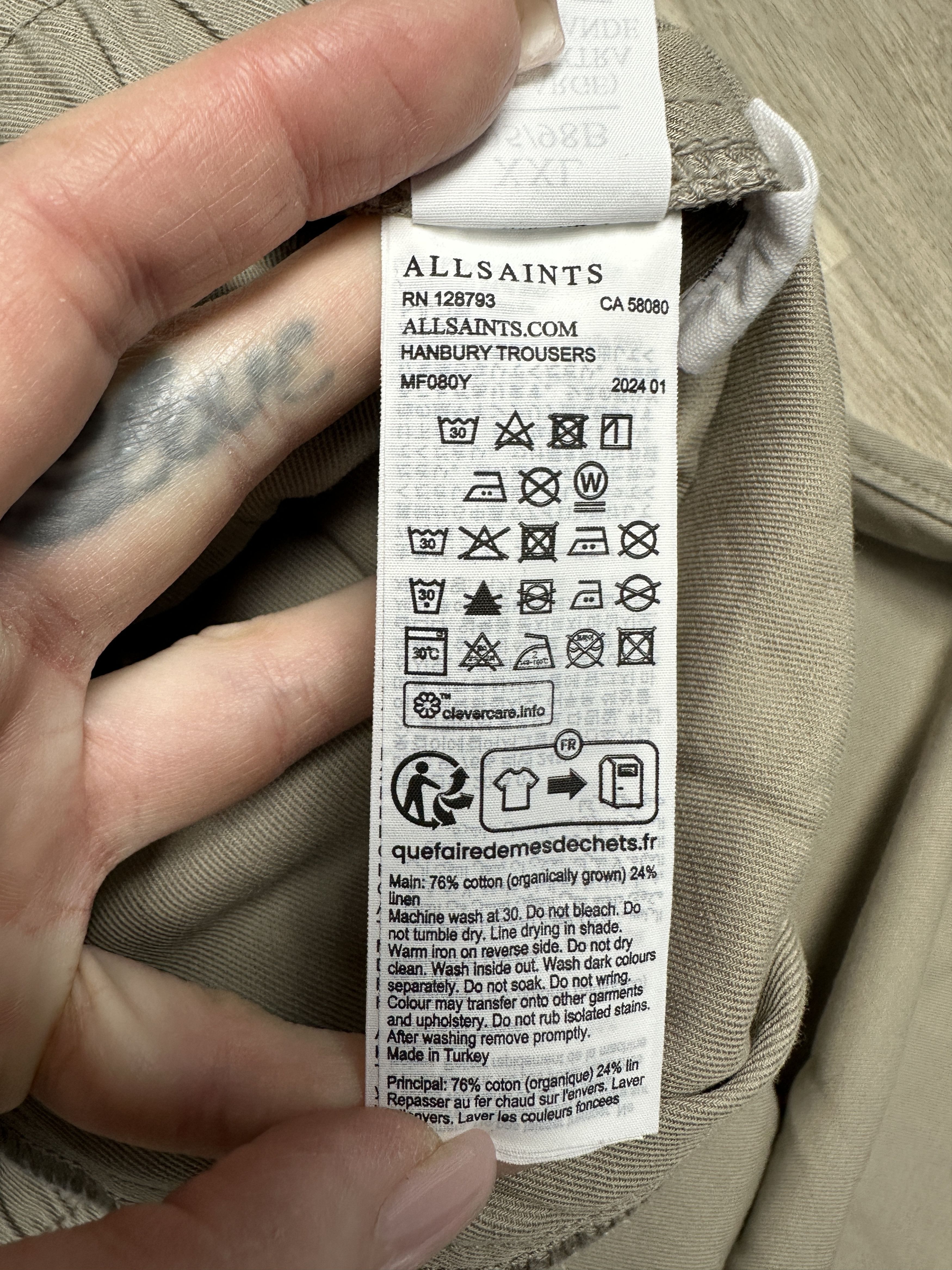 Allsaints Allsaints Mens Hanbury Trousers Baggy Pants Size US 38 / EU 54 - 4 Thumbnail