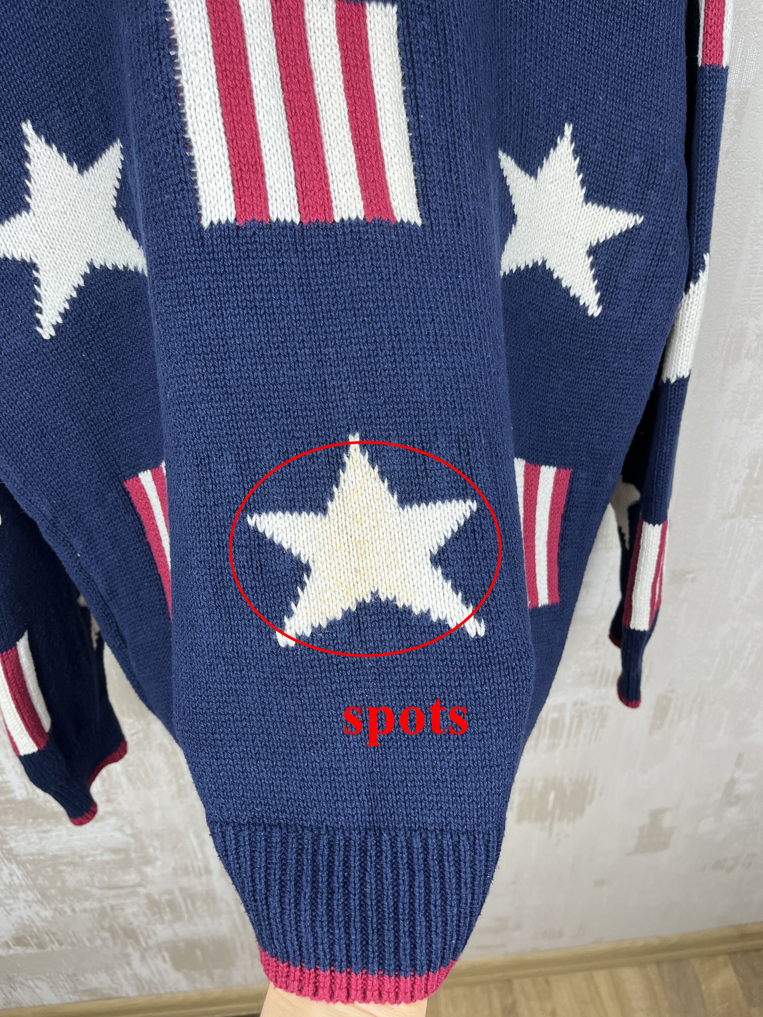 Vintage 90s Old Glory America Flag Stars Stripes USA Vintage Sweater Size US L / EU 52-54 / 3 - 7 Thumbnail
