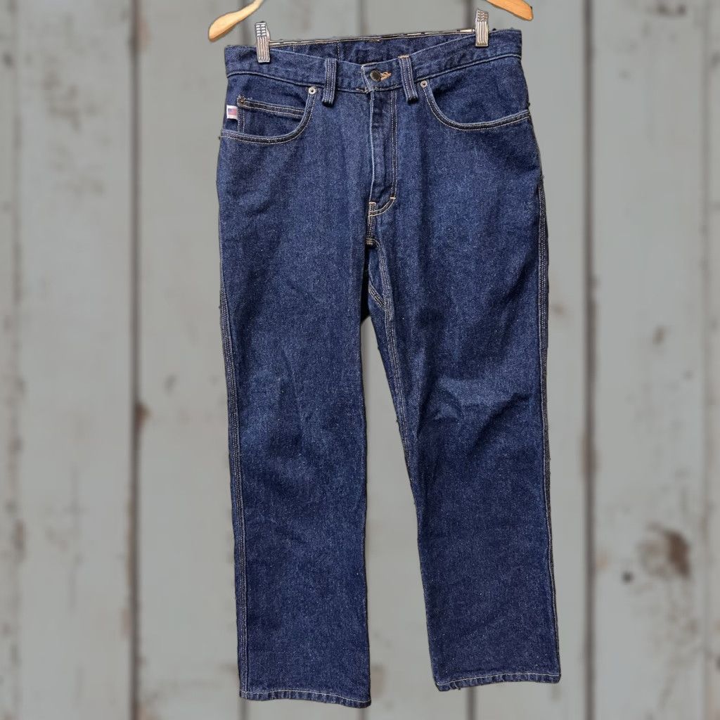 Denime Duluth Jeans Mens 32x30 Blue Denim Work Wear Triple Stitched USA Made Regular Fit 5-Pocket Denim Jeans Size US 32 / EU 48 - 1 Thumbnail