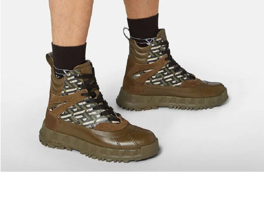 Versace Versace La Greca Print Rhegis Boots Men's Size US 9 EU 42 Size US 9 / EU 42 - 1 Thumbnail