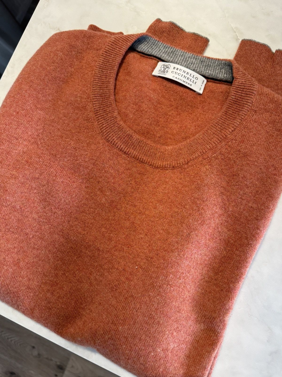 image of Brunello Cucinelli Cashmere Sweater in Orange, Men's (Size Small)