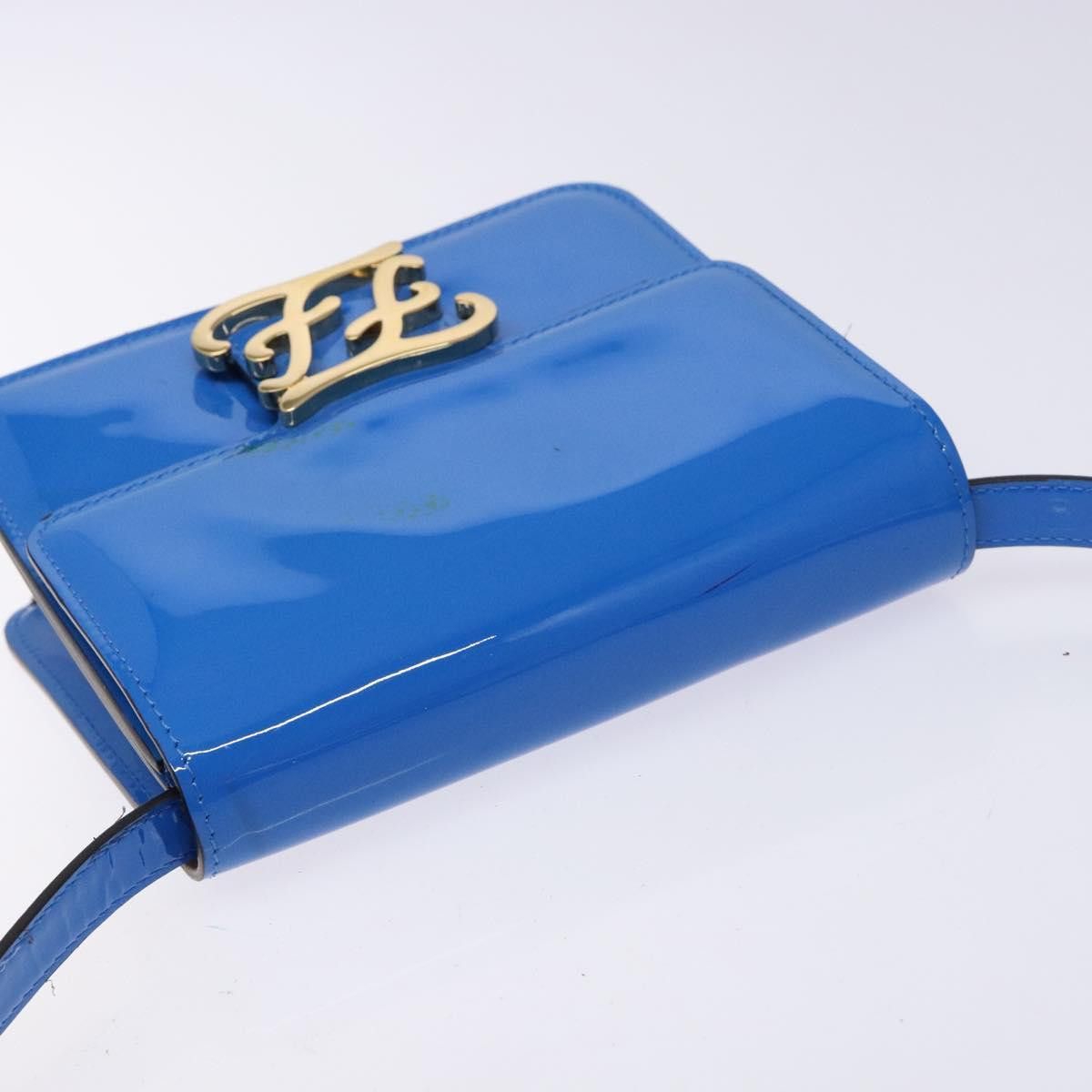 Fendi FENDI Curligraphy Shoulder Bag Patent Leather Blue Size ONE SIZE - 6 Thumbnail