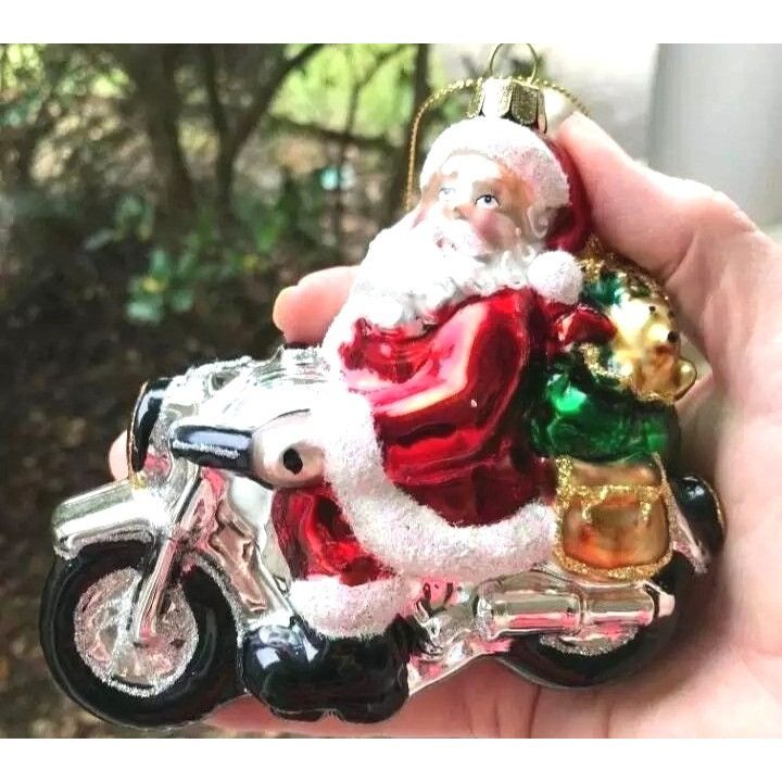 Other Santa Claus Motorcycle Christmas Ornament New Sleigh Toys No Size ONE SIZE - 2 Thumbnail