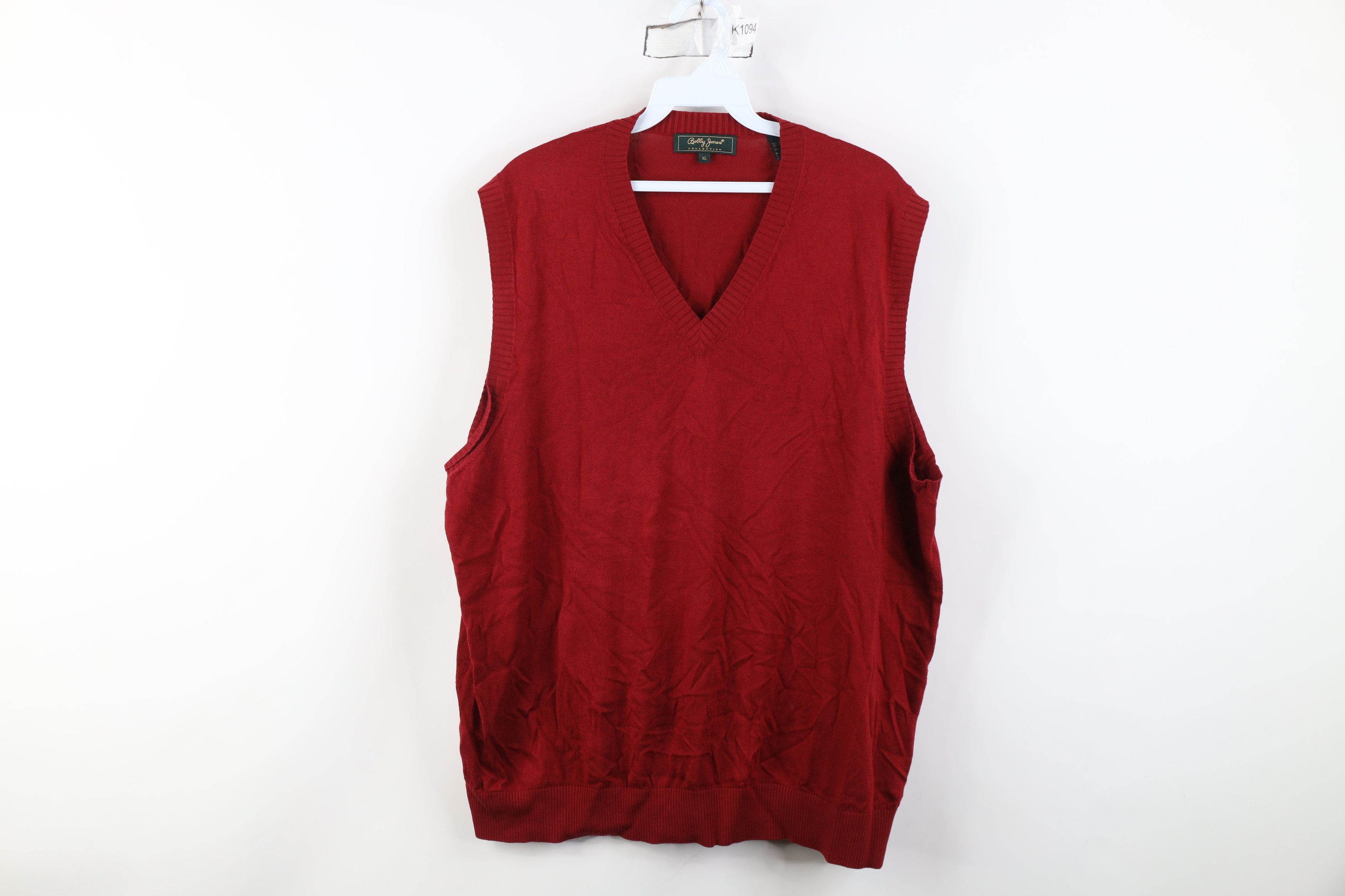 Vintage Vintage 90s Streetwear Cashmere Blend Knit Sweater Vest Red Size US XL / EU 56 / 4 - 1 Thumbnail