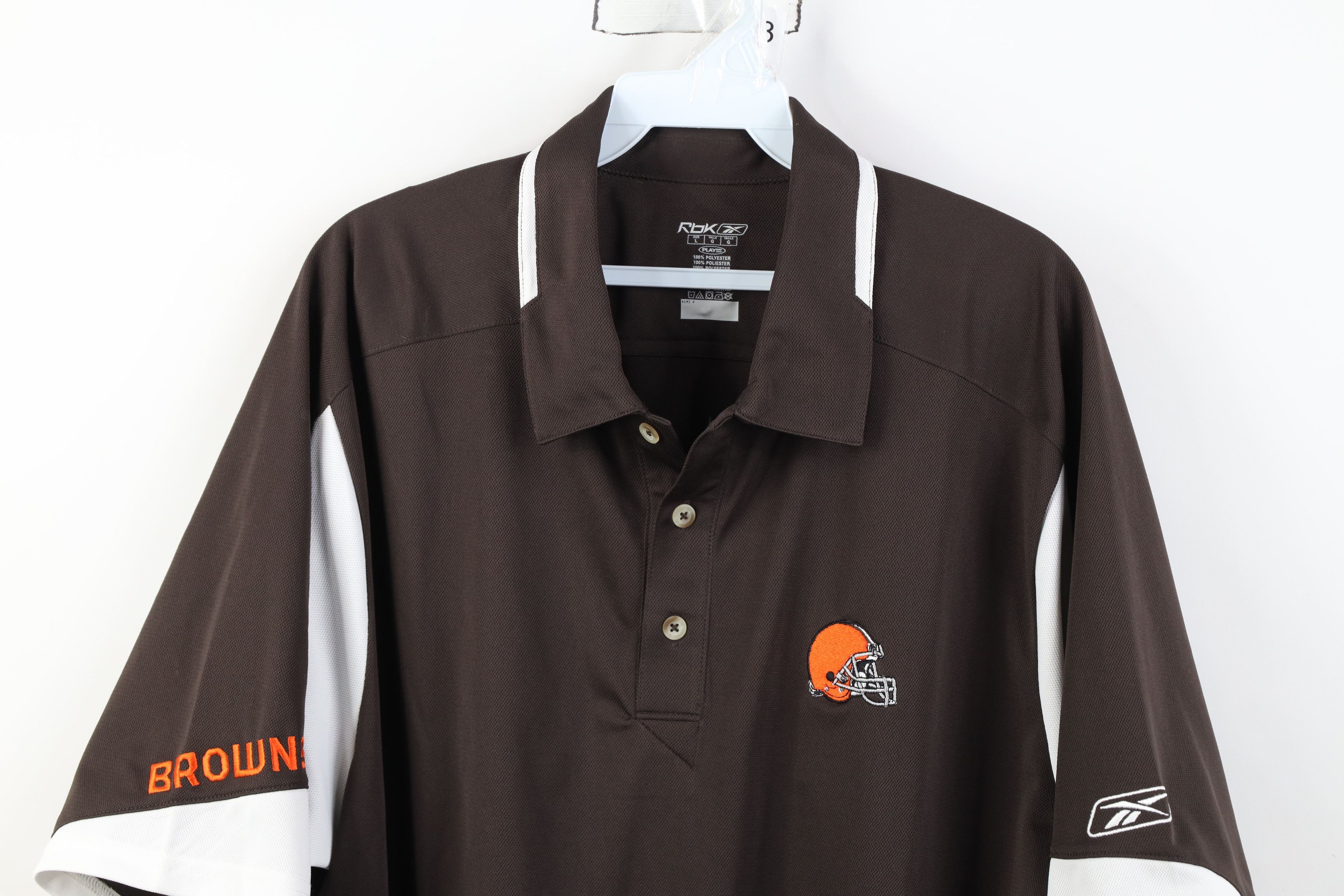 Reebok Deadstock Vintage Y2K Reebok Browns Football Golf Polo Shirt Size US L / EU 52-54 / 3 - 2 Thumbnail
