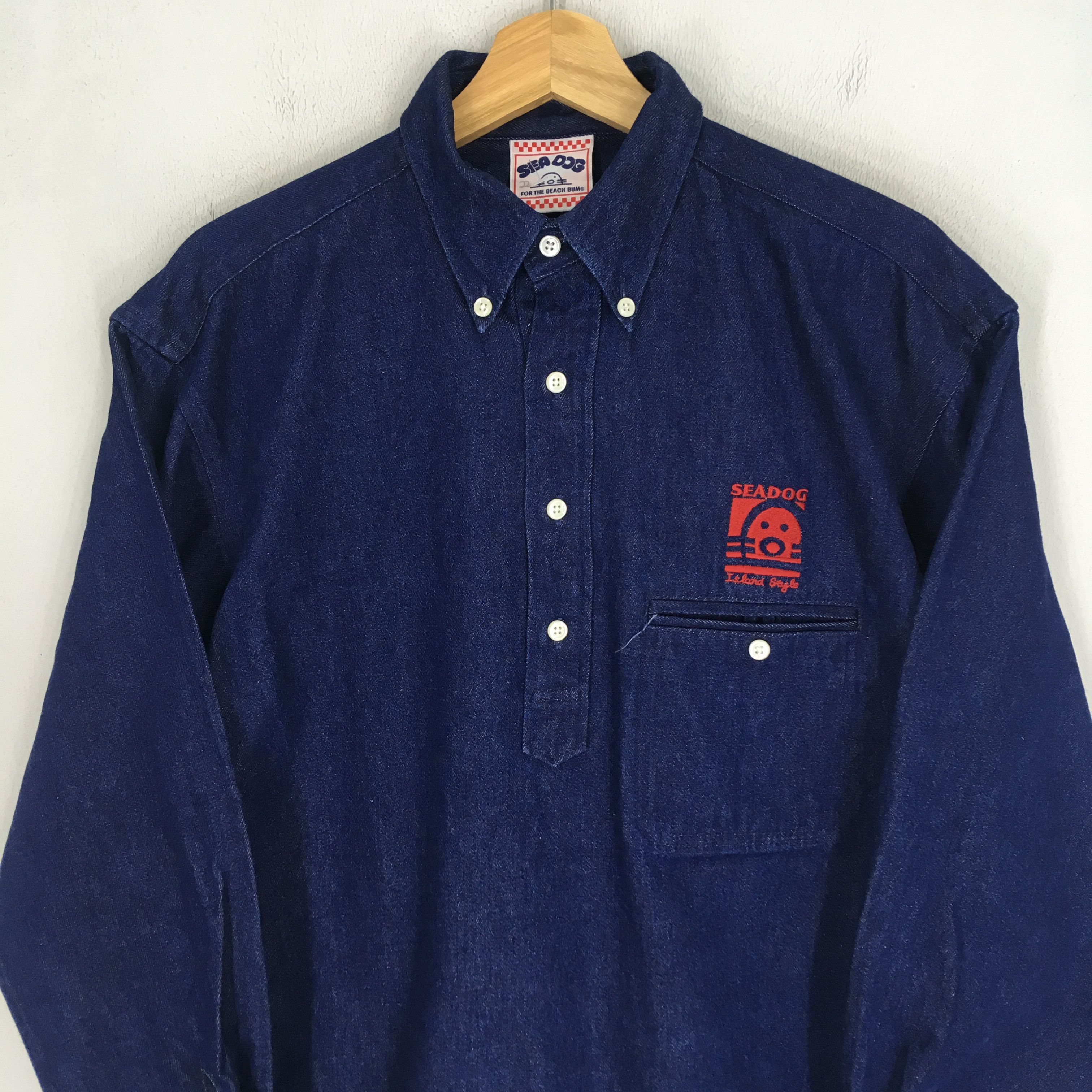 Indigo Vintage Sea Dog Japanese Brand Indigo Blue Pullover Shirt Size US M / EU 48-50 / 2 - 4 Thumbnail