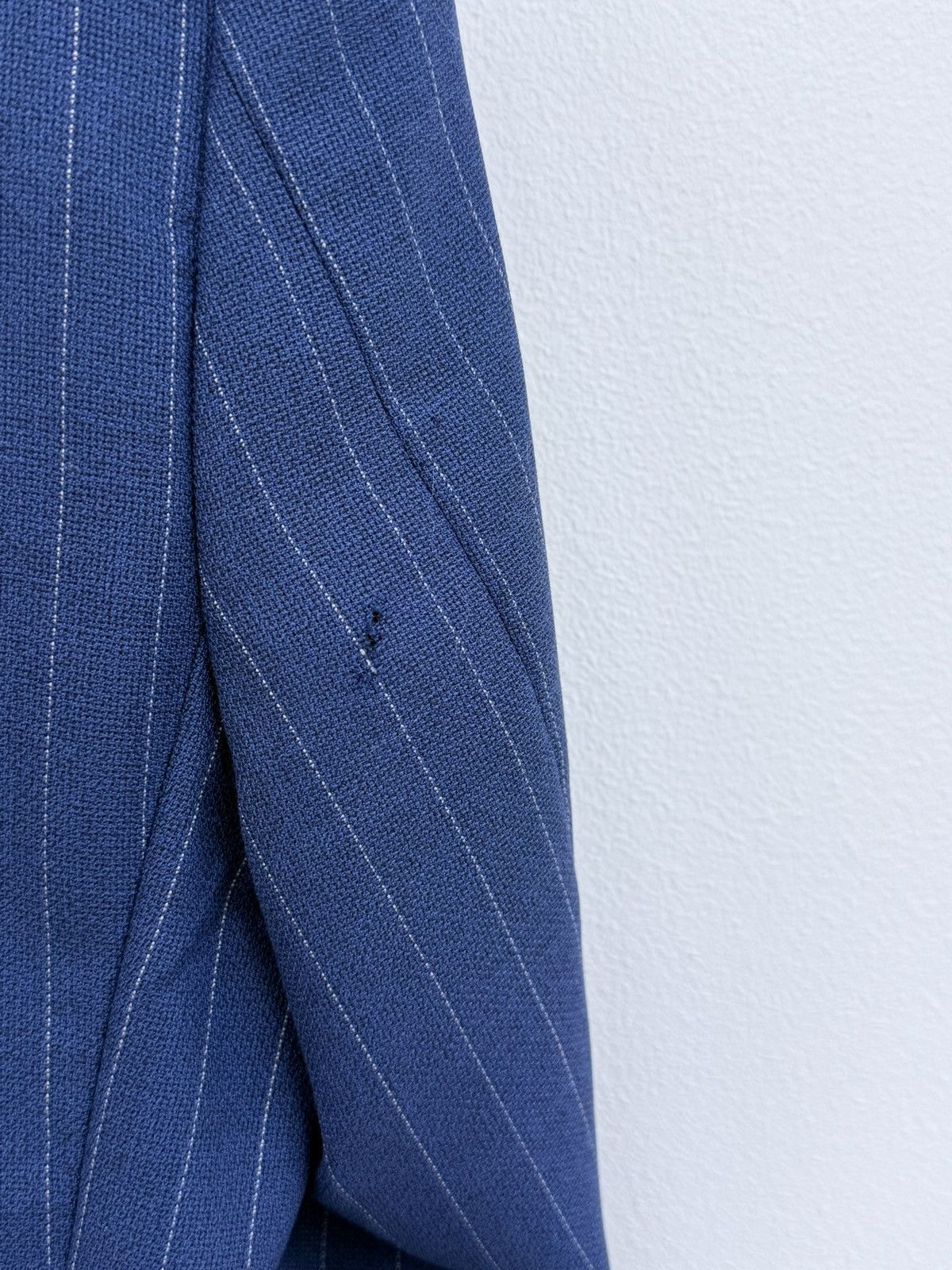 Boggi Boggi Milano Navy Blue Striped Wool Blazer Jacket Size 52 Size 42R - 10 Thumbnail