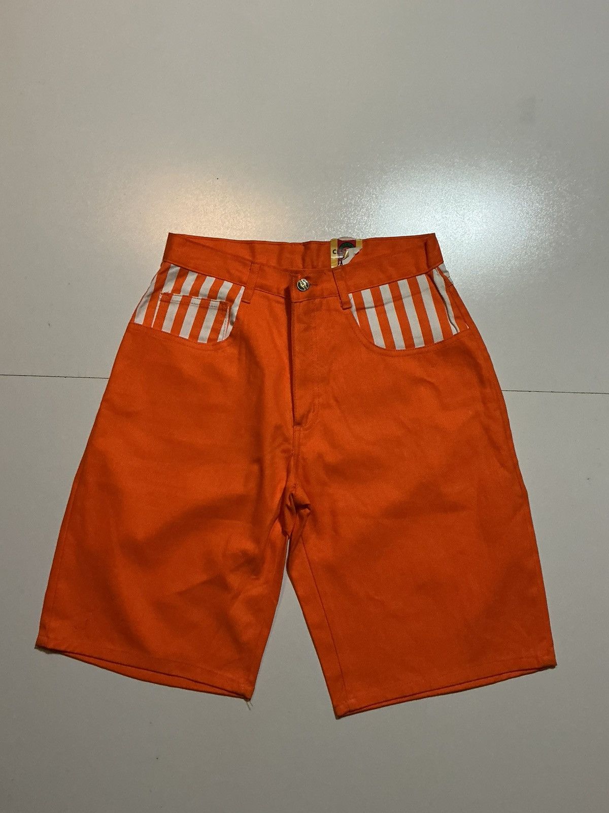 Vintage NWT Vintage 90s C'EST Toi Striped Denim Jean Shorts Size US 30 / EU 46 - 1 Thumbnail