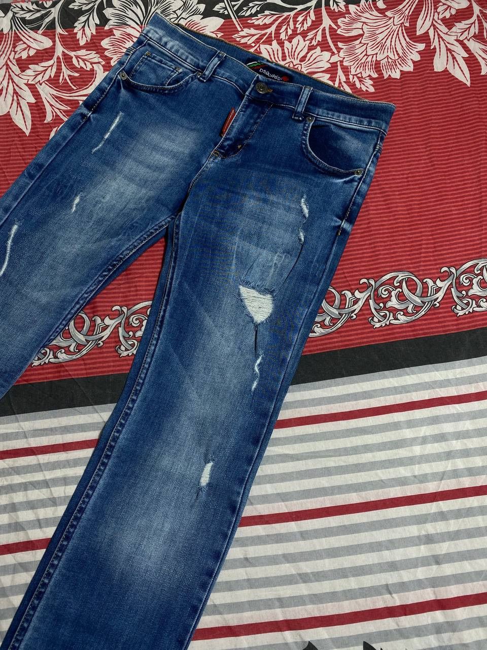 Japanese Brand Crazy Crash Dirty Baggy Faded Jean Japan Avant Garde Style Size US 30 / EU 46 - 6 Thumbnail