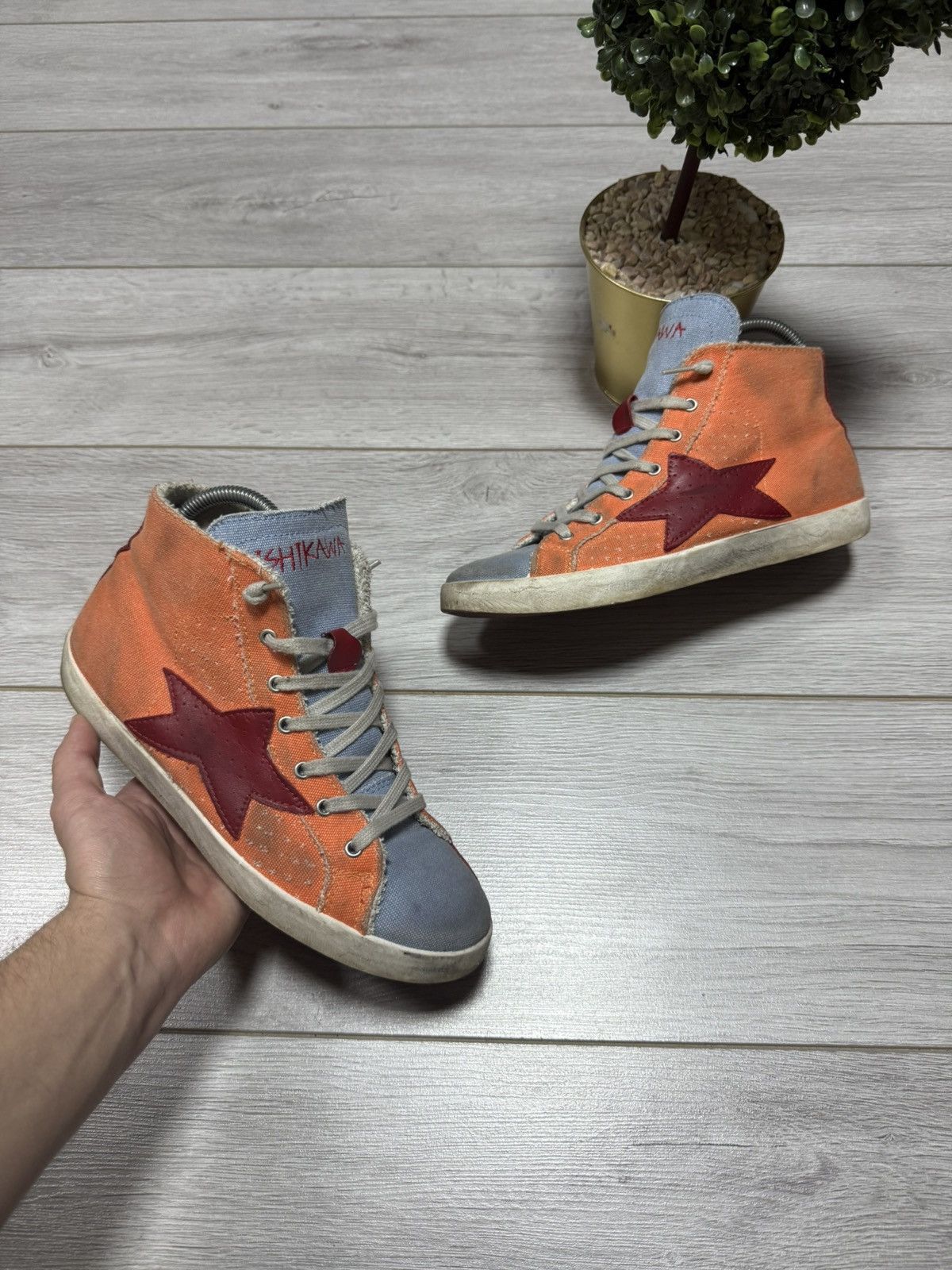 Vintage Ishikawa star Handmade Mid sneakers Golden goose style Size US 7 / EU 40 - 1 Thumbnail