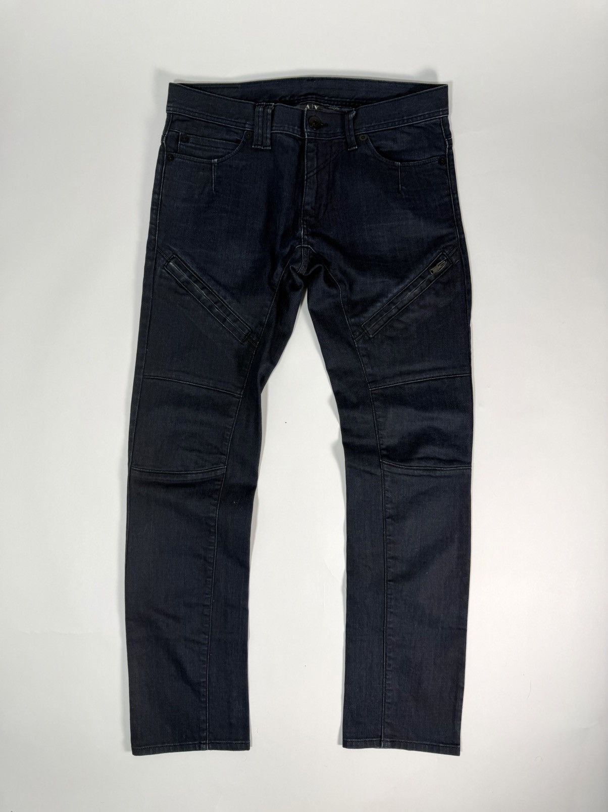 Armani Exchange Armani Painted Moto Style Denim Size US 33 - 1 Thumbnail