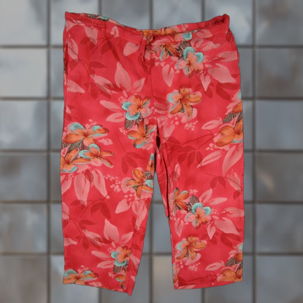Jams World Jams World Pants Women Large Red Francesca Floral W727-Fran Made in USA 38x23 Size 36" / US 14 / IT 50 - 1 Thumbnail
