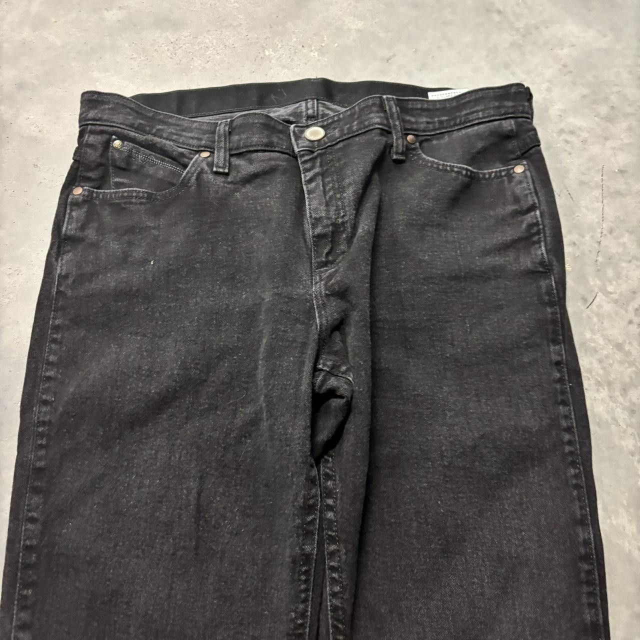 Japanese Brand × Vintage Crazy Vintage Y2K/2000s Grunge Solid Black Denim Jeans! Size US 34 / EU 50 - 5 Thumbnail