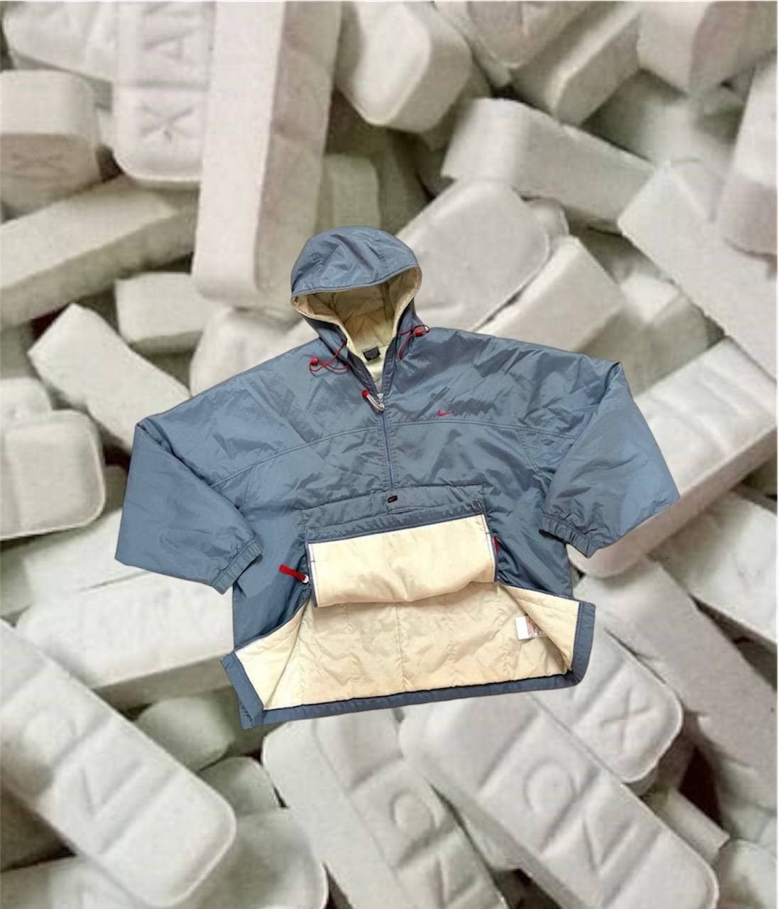 image of Babyblue 90's Vintage Nike Jacket Anorak 1/4 Zip in Baby Blue, Men's (Size Large)