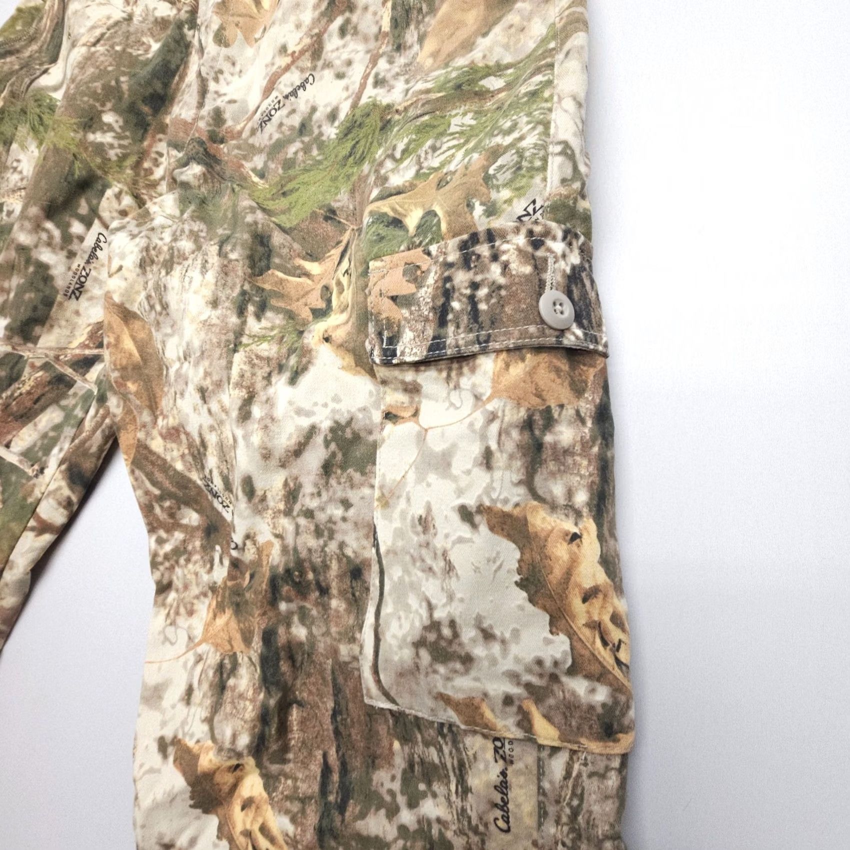 Vintage Cabela's Woodlands Camo Cargo Pants Mens 36 x 33 Hunting Adjustable Cargo Pocket Twill Cotton Blend Pocketed Belted Casual Workwear Size US 36 / EU 52 - 6 Thumbnail
