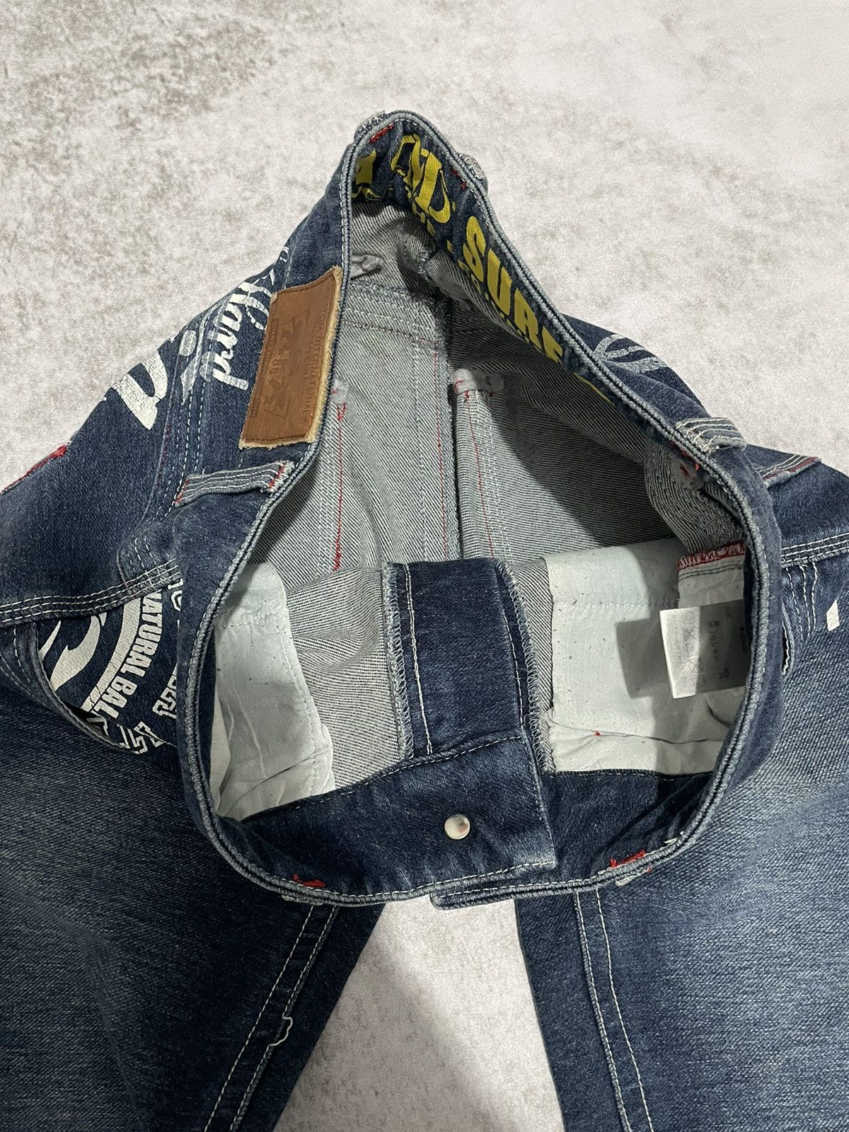Hysteric Glamour × If Six Was Nine × Le Grande Bleu (L.G.B.) 2000s gotcha surf japan poem denim pants y2k style Size US 29 - 10 Thumbnail