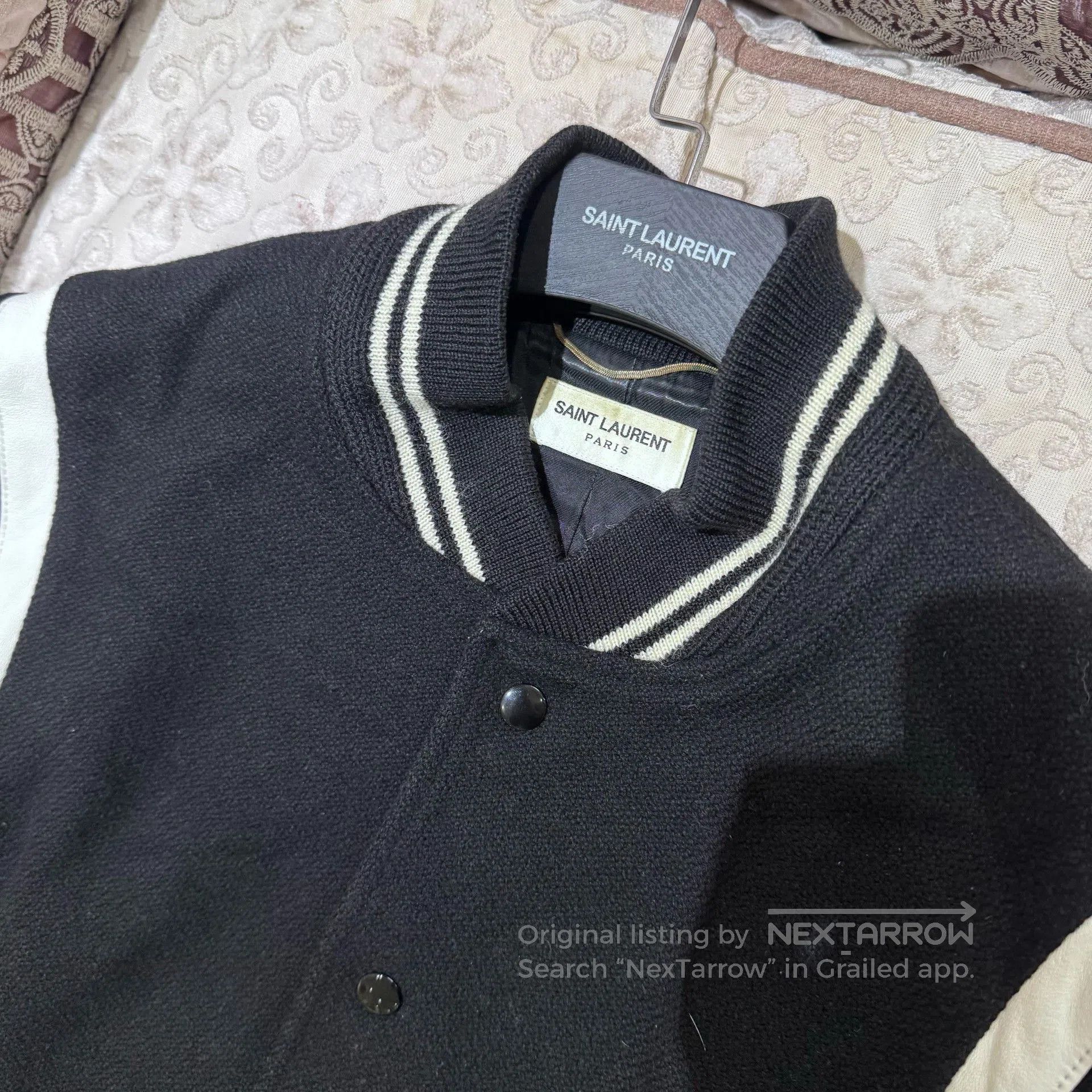 Saint Laurent Paris Saint Laurent Black White Varsity Jacket. Size US L / EU 52-54 / 3 - 7 Thumbnail