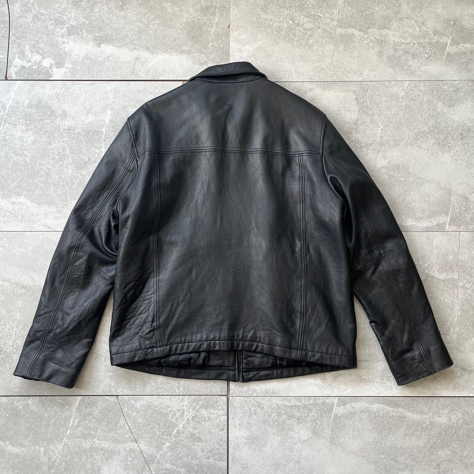 Calvin Klein Calvin Klein Black Leather Moto Jacket – Size L Size US L / EU 52-54 / 3 - 6 Thumbnail