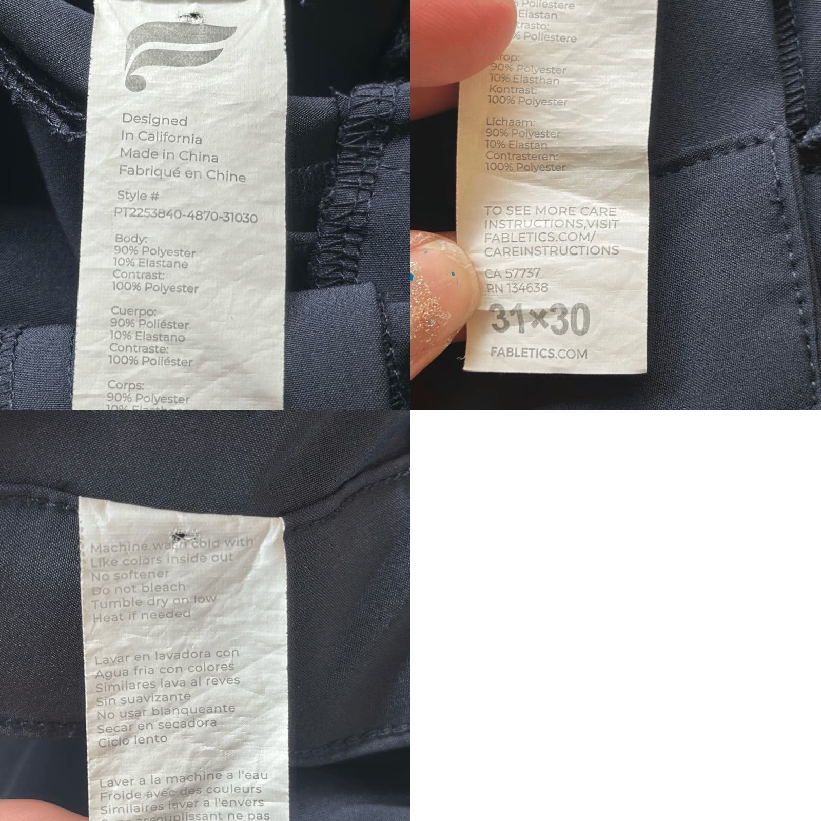 Fabletics Fabletics The Only Classic Fit Performance Pants Pants Men 31 Navy Gray Chino Inseam 30" Size US 31 - 8 Thumbnail