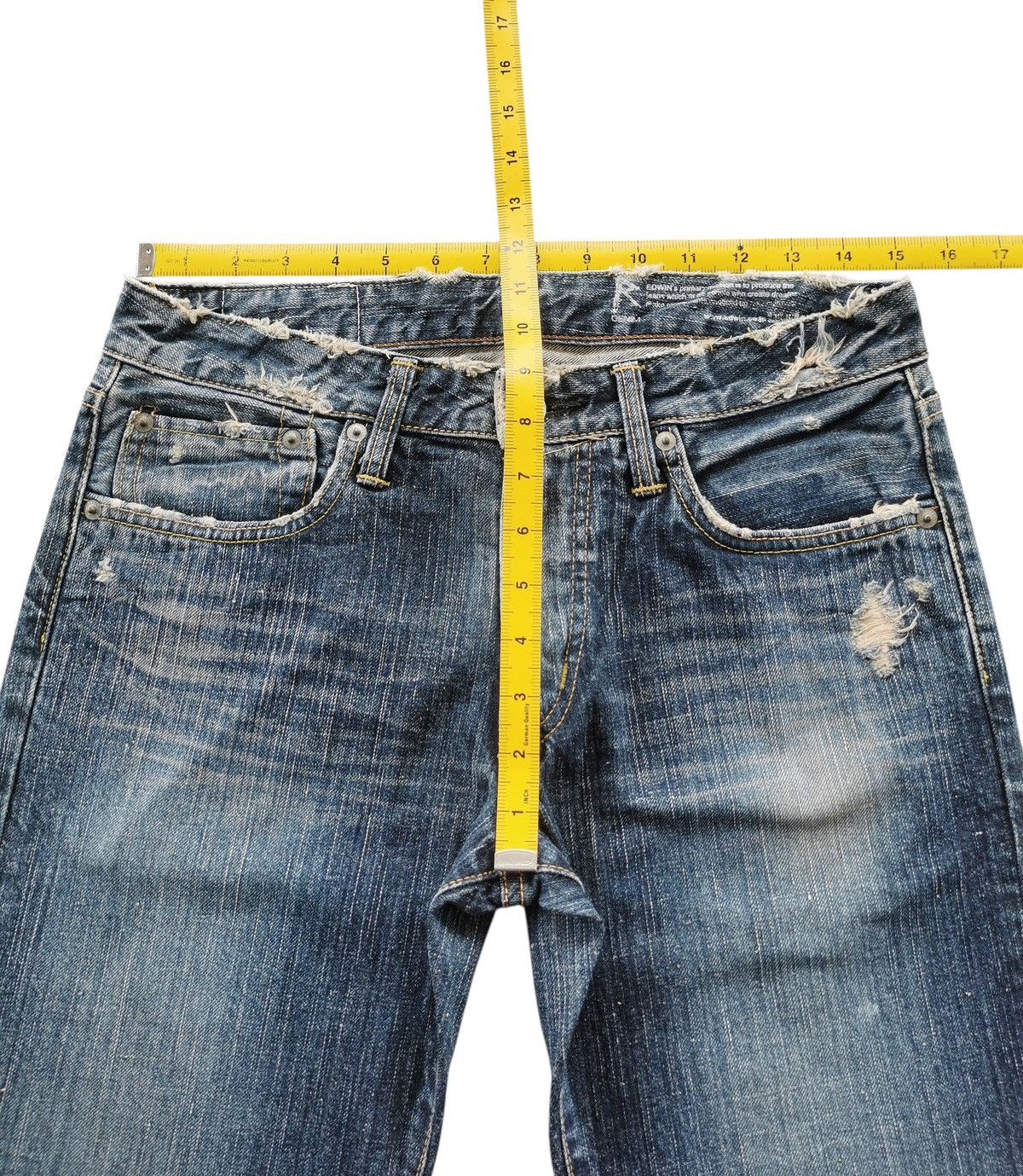 Edwin Edwin Flared Distressed Japan Jeans Vibe Kapital Denim Jeans Size US 30 / EU 46 - 13 Thumbnail