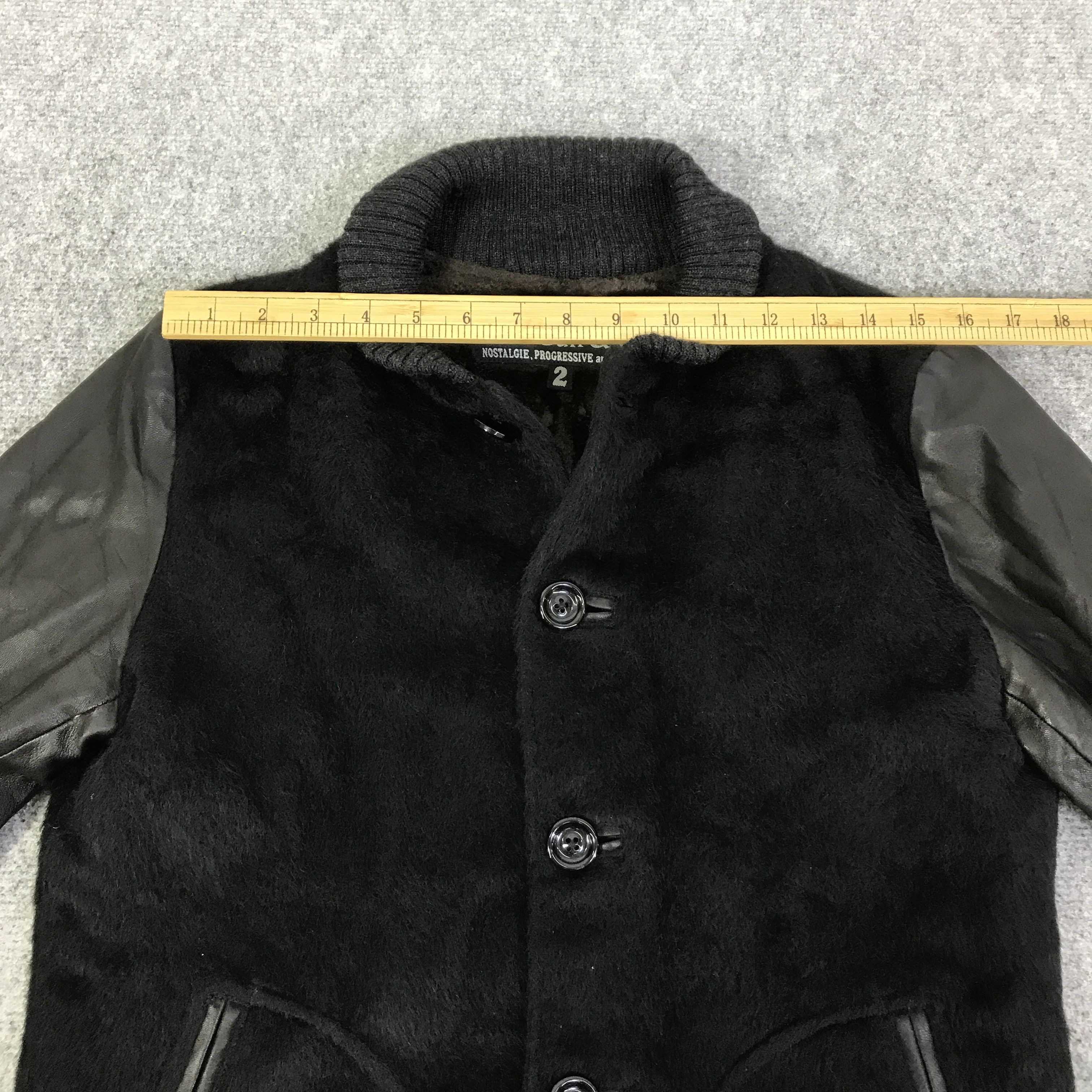 Japanese Brand slow gun and co. Fur Design sleeve Leather jacket K96B4 Size US M / EU 48-50 / 2 - 5 Thumbnail
