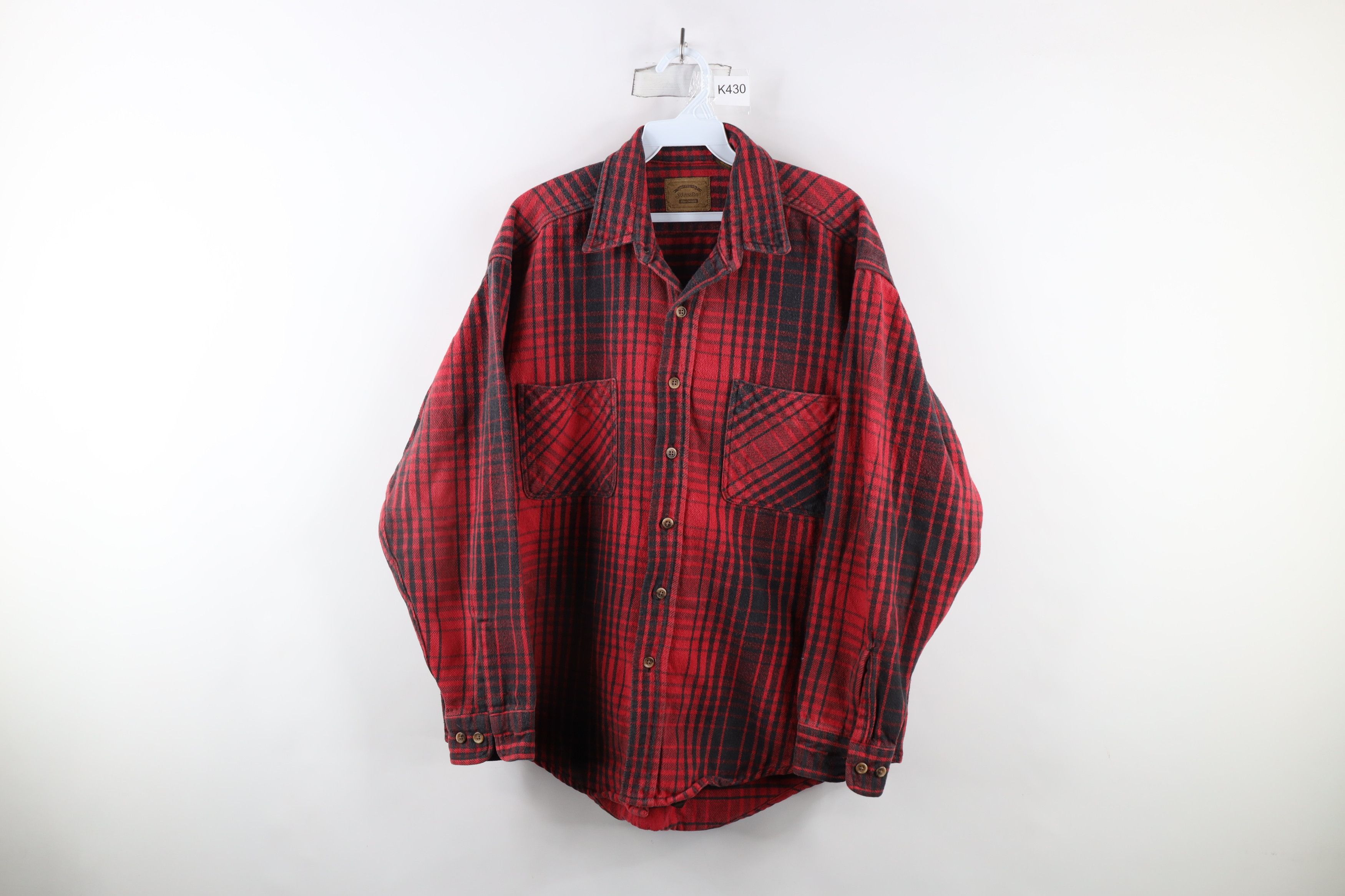 Vintage Vintage 90s Streetwear Heavyweight Button Shirt Plaid Size US L / EU 52-54 / 3 - 1 Thumbnail