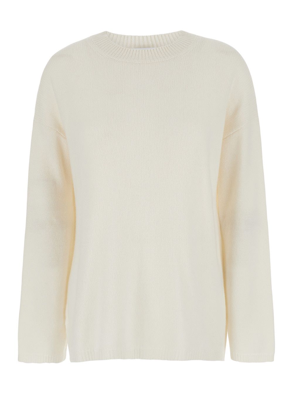 Allude White Relaxed Crewneck Sweater in Cashmere Woman Size S / US 4 / IT 40 - 1 Thumbnail