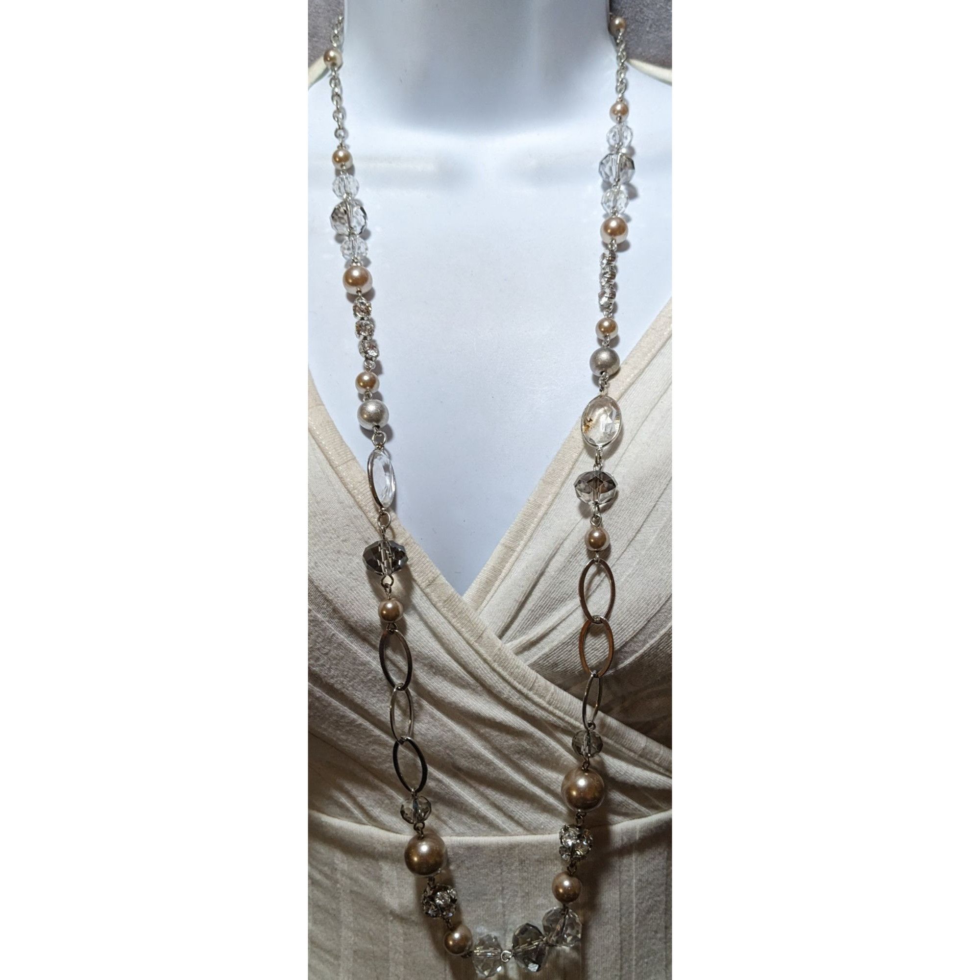 Other Glam Faceted Glass Pearl Beaded Necklace Size ONE SIZE - 5 Thumbnail