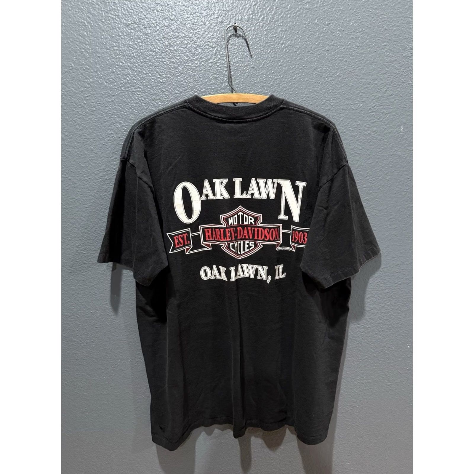 Harley Davidson VINTAGE Harley Davidson Heart Of Steel Black Tee XL Mens 90s Size US XL / EU 56 / 4 - 5 Thumbnail