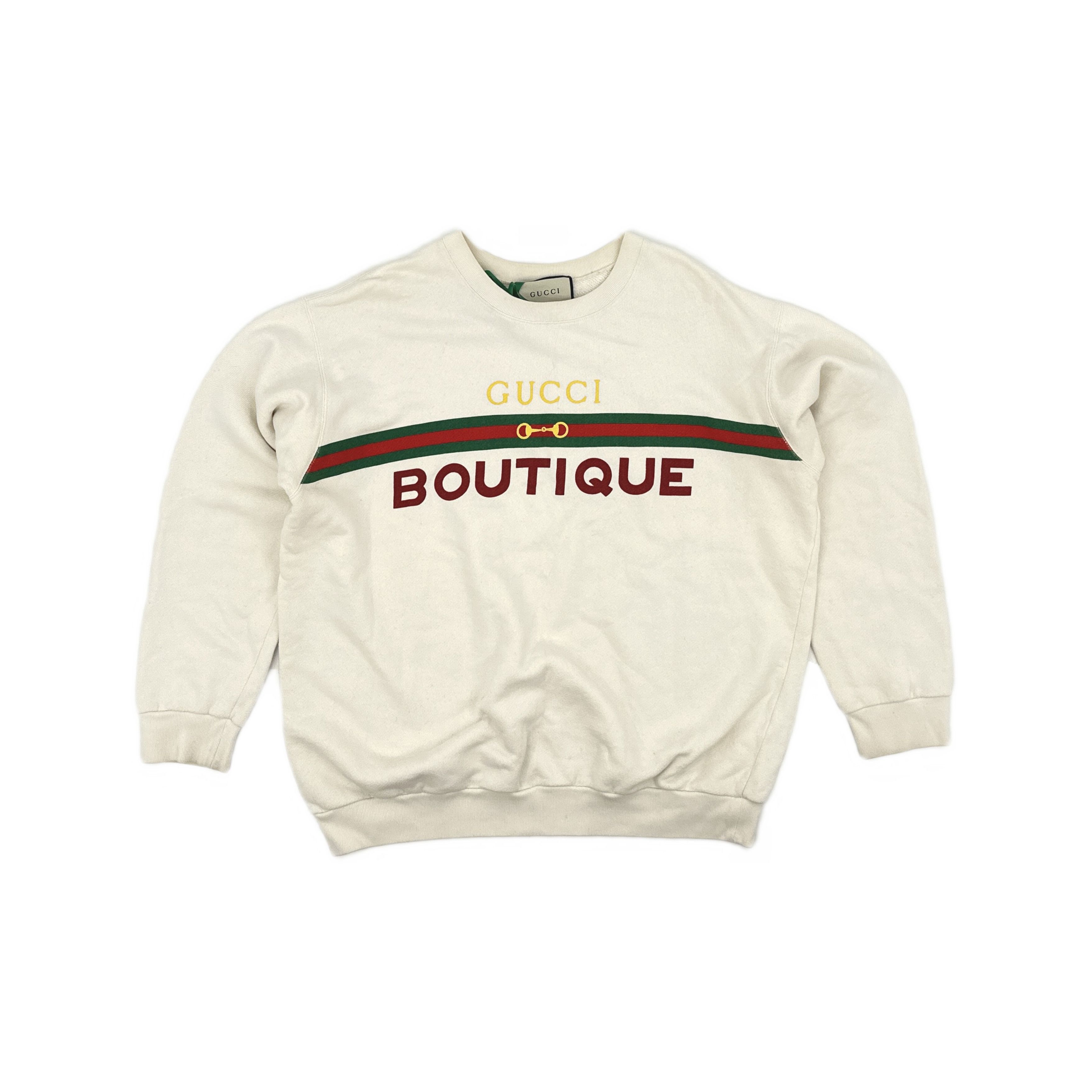 Gucci Gucci Boutique Logo Print Sweatshirt Size L Size US L / EU 52-54 / 3 - 1 Thumbnail