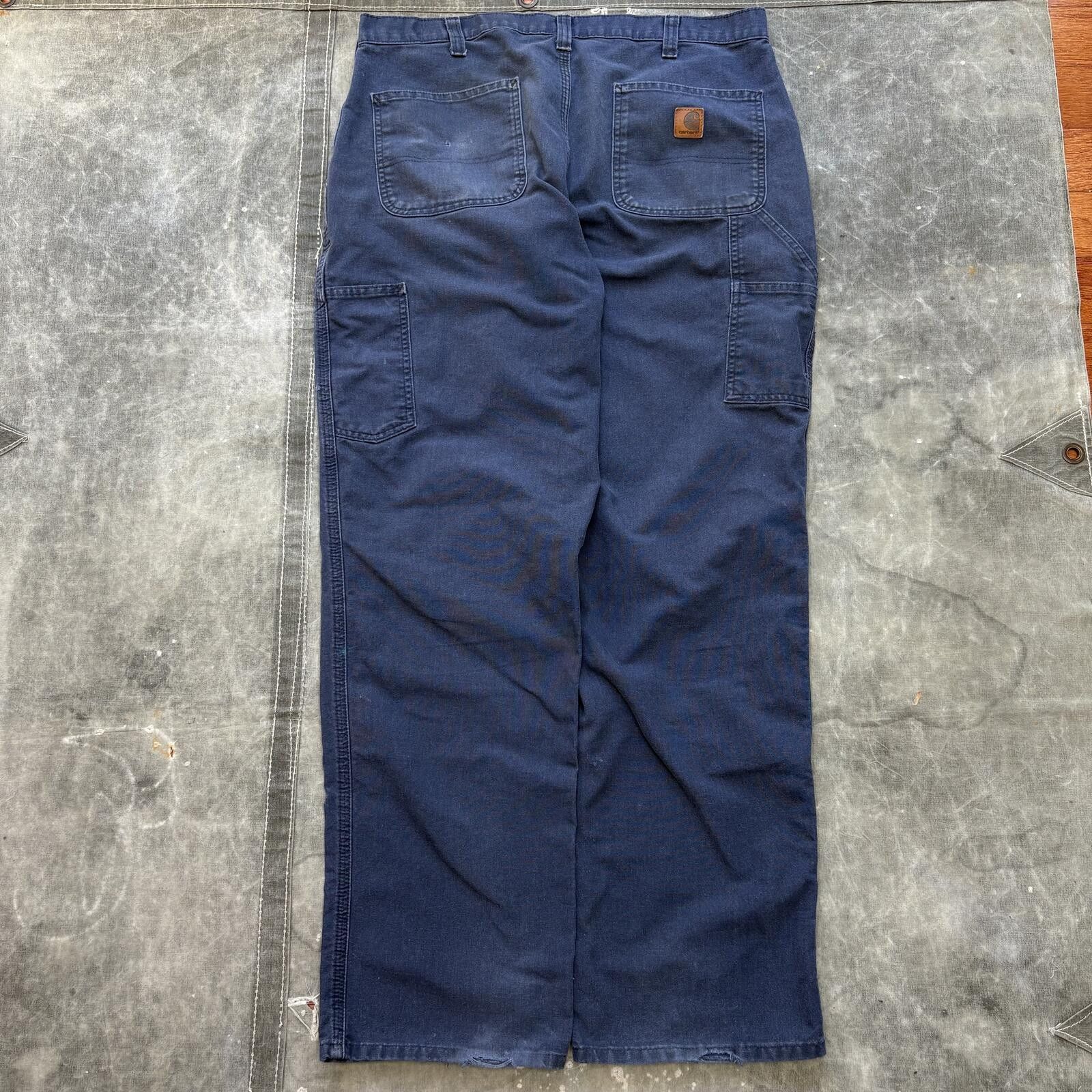 Carhartt Vintage Y2K Navy Carhartt Carpenter Baggy Wide Leg Pants Size US 36 / EU 52 - 2 Thumbnail