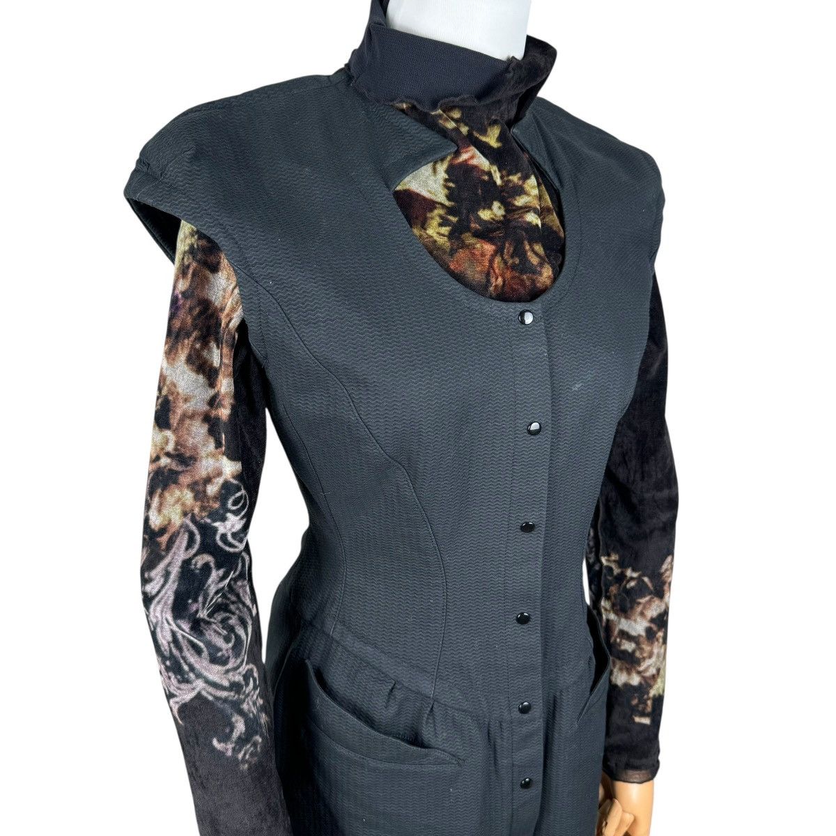 Thierry Mugler 🌟THIERRY MUGLER DRESS SNAP BUTTON SLEEVELESS Size S / US 4 / IT 40 - 3 Thumbnail