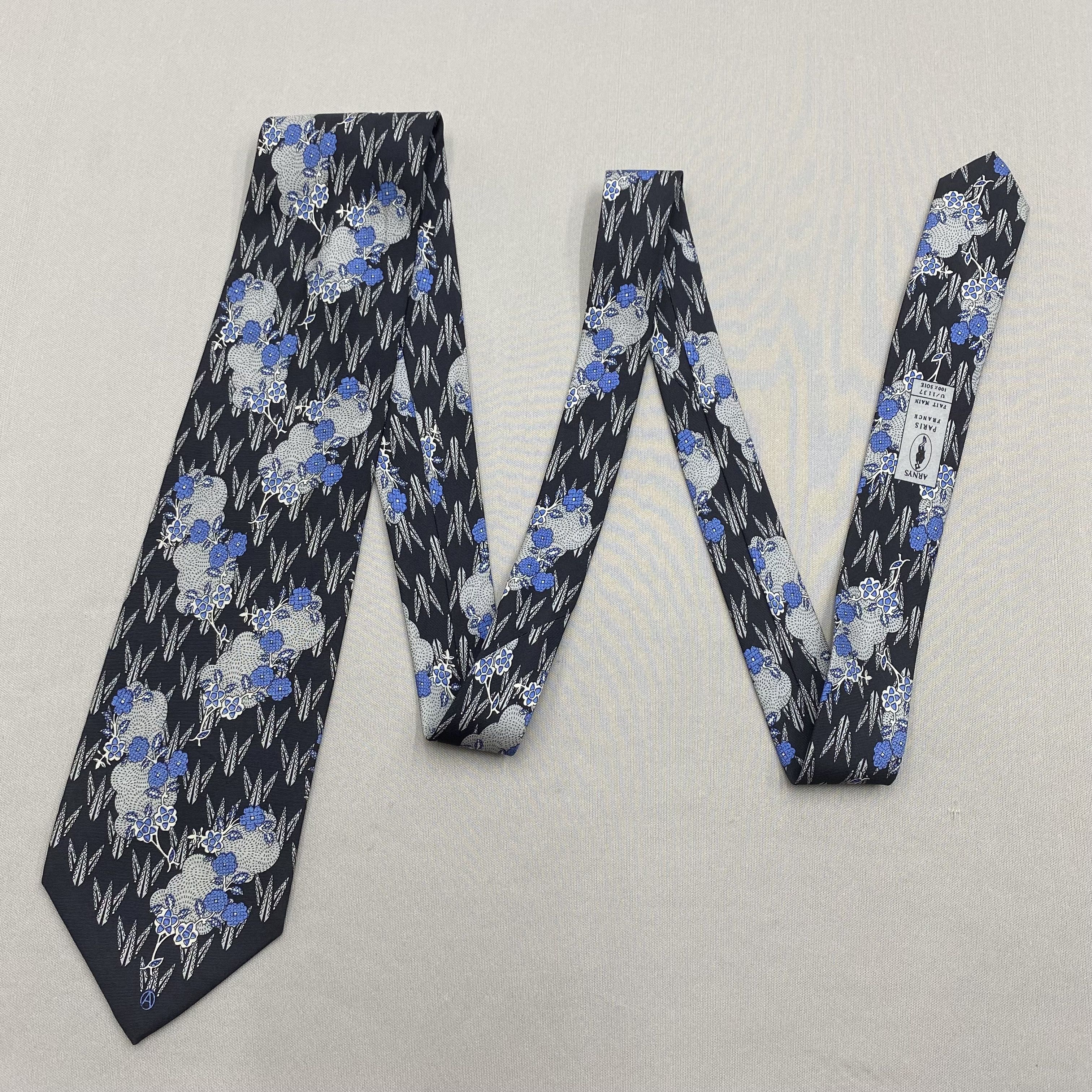 Japanese Brand Vintage Arnys SILK Necktie Cravate Pure Silk Neck Tie Size ONE SIZE - 4 Thumbnail